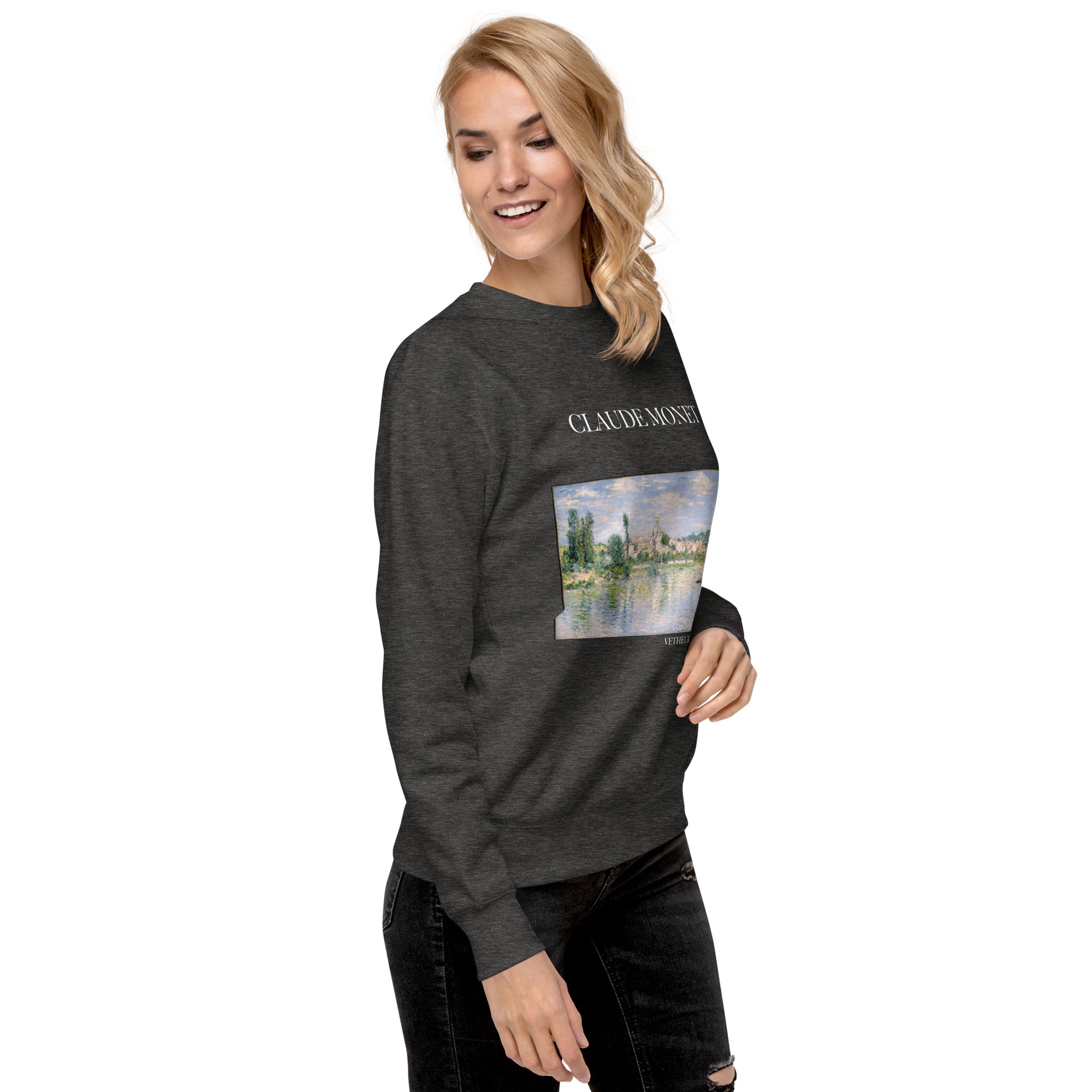 Claude Monet 'Vetheuil in Summer' Famous Painting Sweatshirt | Unisex Premium Sweatshirt