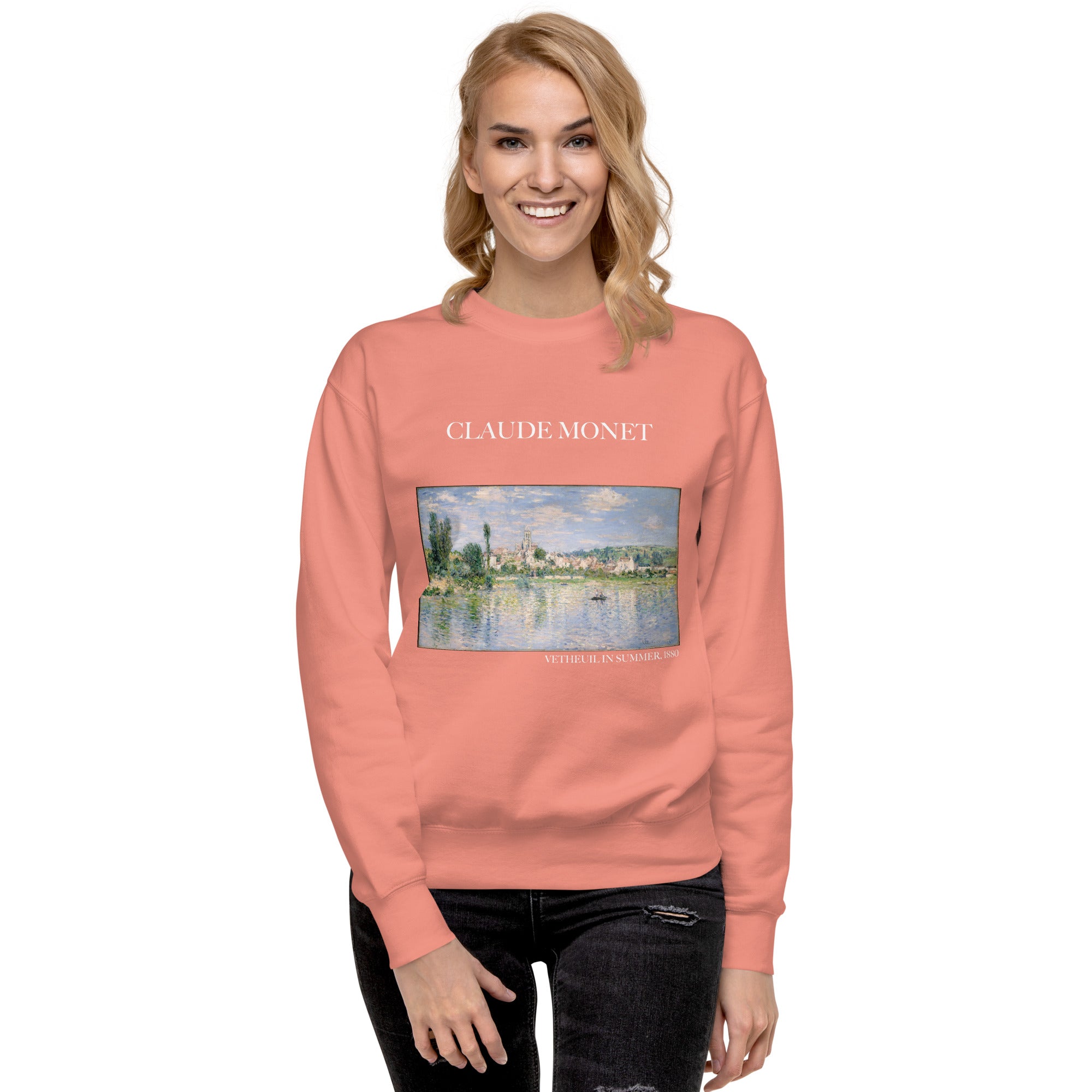 Claude Monet 'Vetheuil in Summer' Famous Painting Sweatshirt | Unisex Premium Sweatshirt