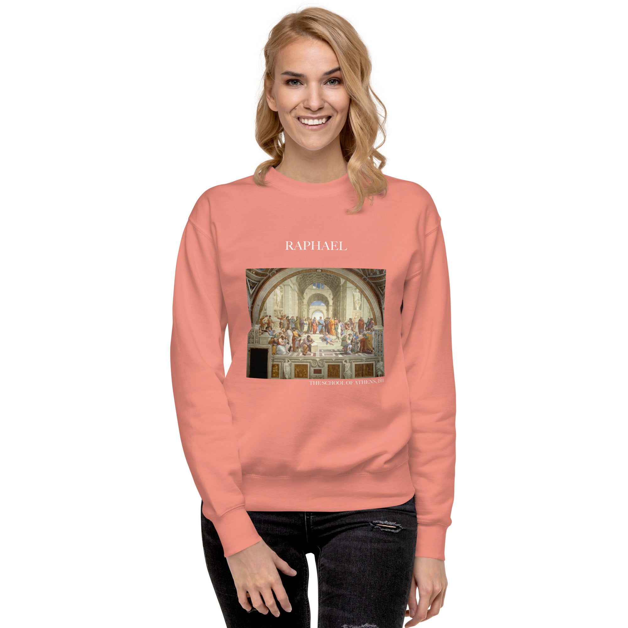 Sweatshirt mit berühmtem Gemälde „Die Schule von Athen“ von Raphael | Premium-Sweatshirt für Unisex