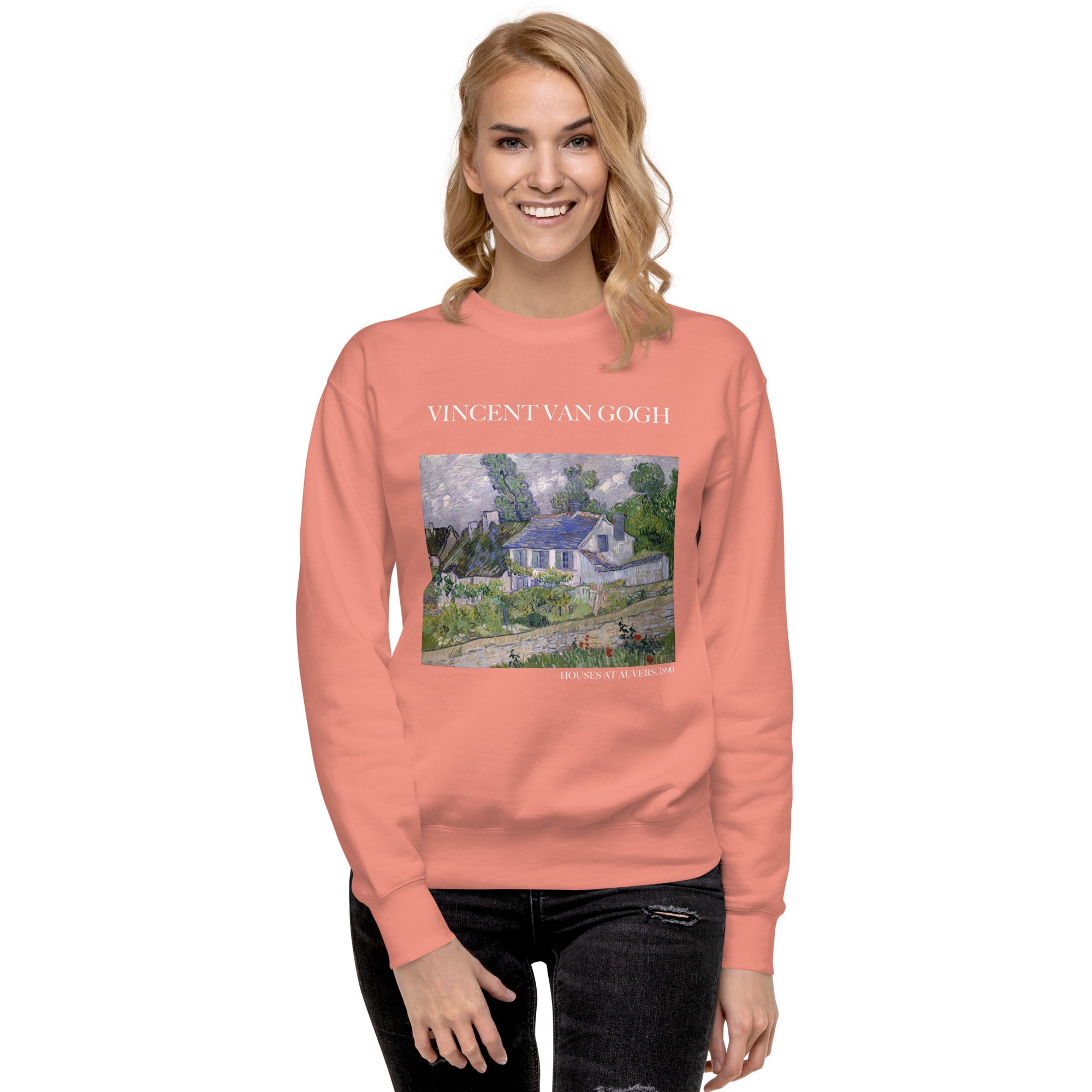 Sweatshirt mit berühmtem Gemälde „Häuser bei Auvers“ von Vincent van Gogh | Premium-Sweatshirt für Unisex