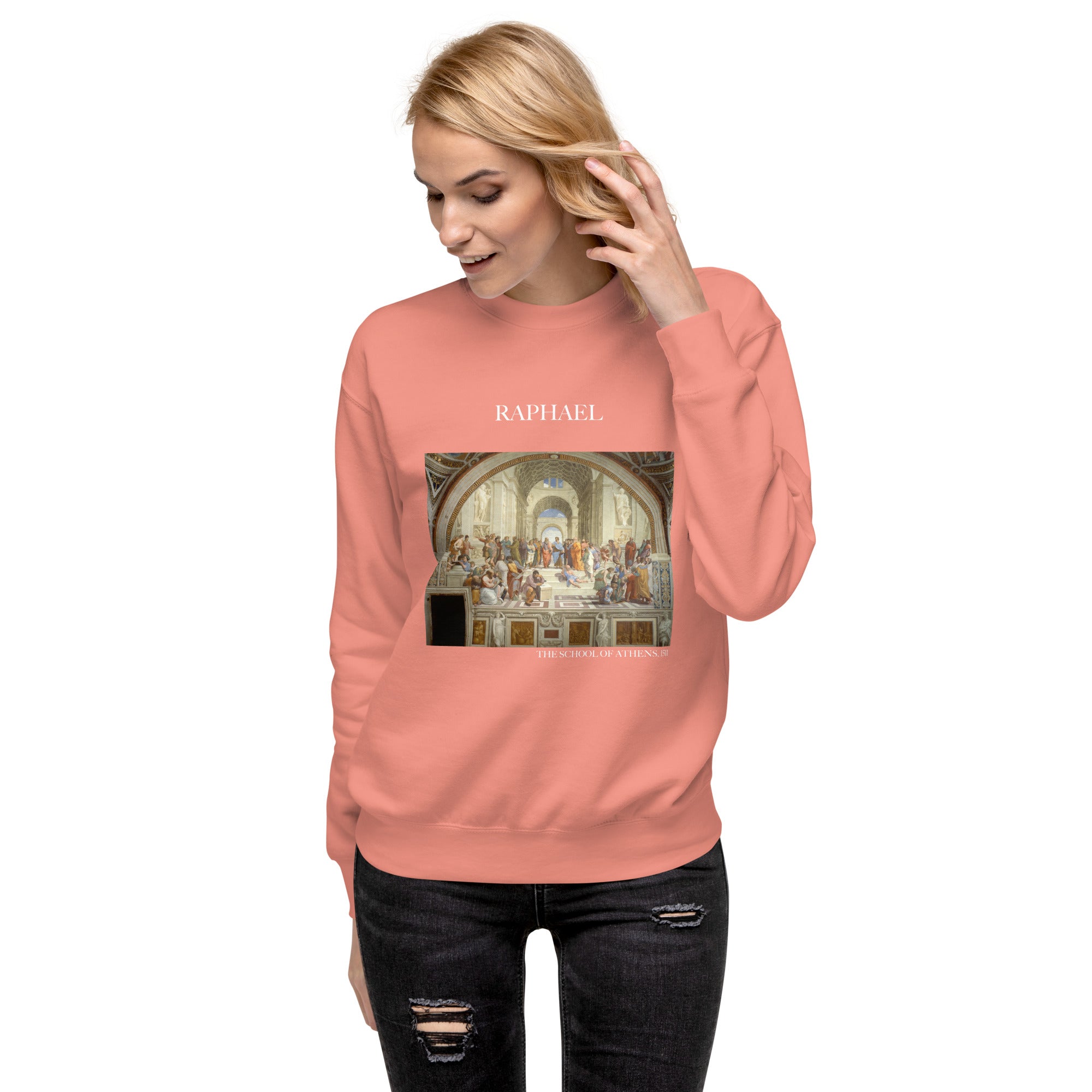 Sweatshirt mit berühmtem Gemälde „Die Schule von Athen“ von Raphael | Premium-Sweatshirt für Unisex