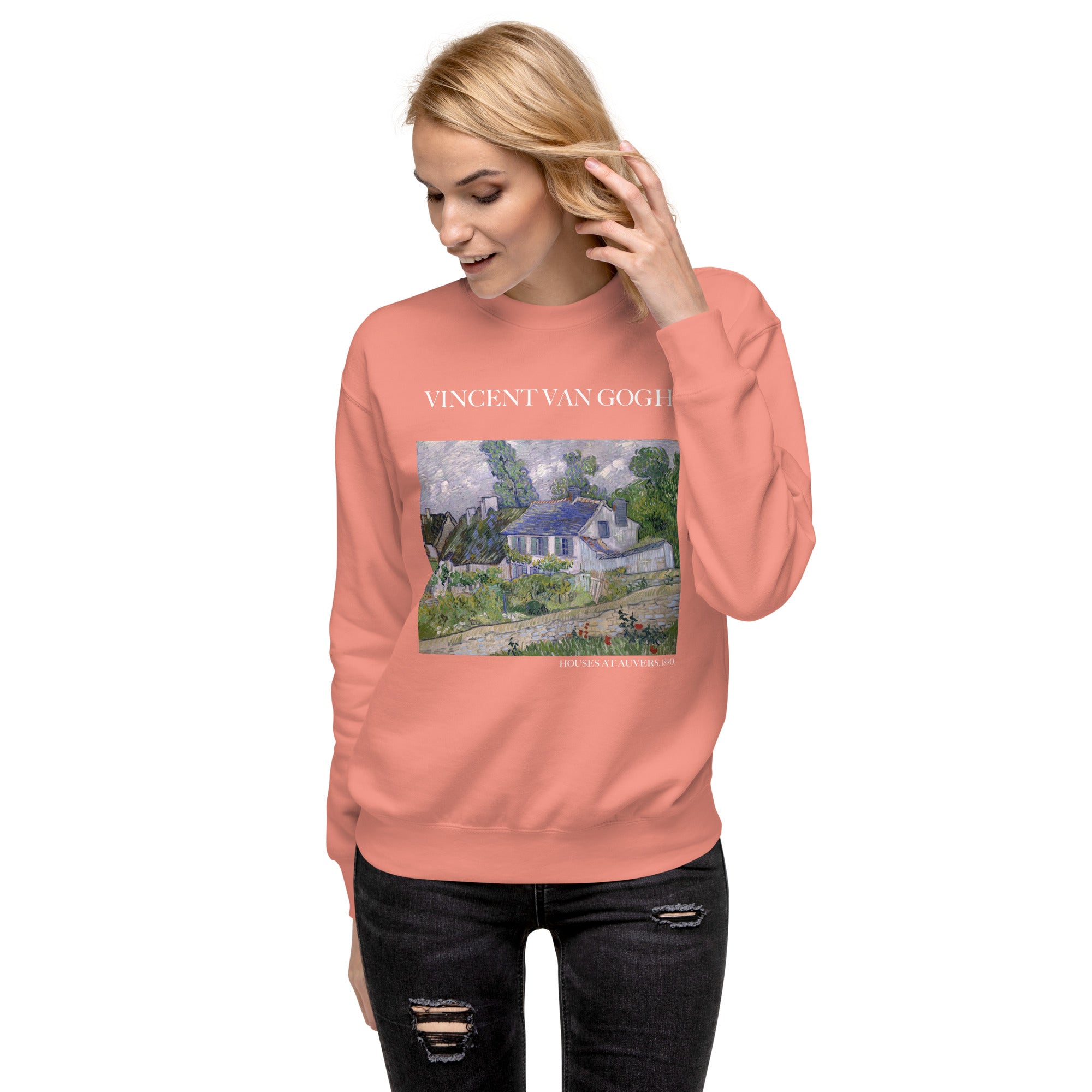 Sweatshirt mit berühmtem Gemälde „Häuser bei Auvers“ von Vincent van Gogh | Premium-Sweatshirt für Unisex