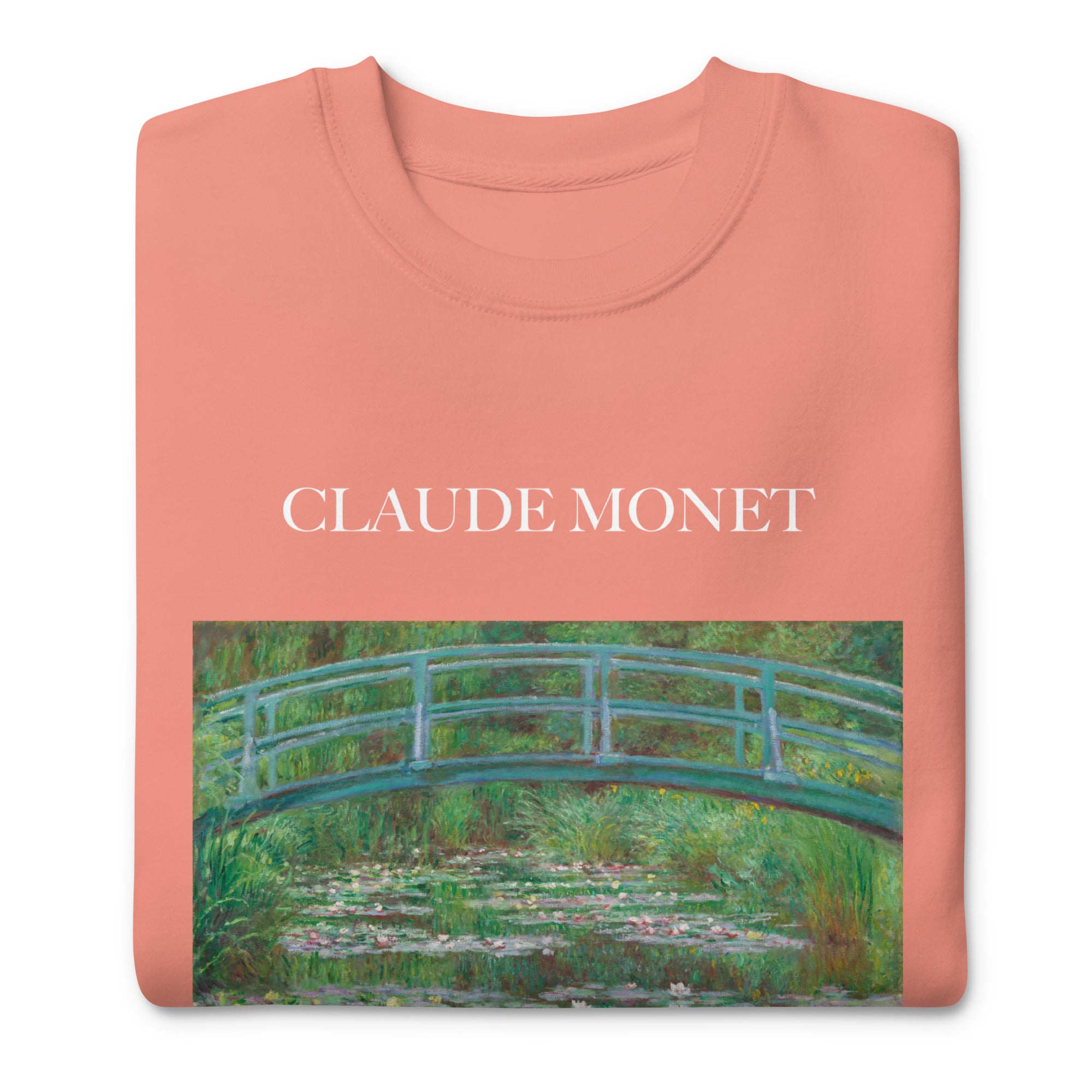 Claude Monet 'The Japanese Footbridge' Famous Painting Sweatshirt | Unisex Premium Sweatshirt