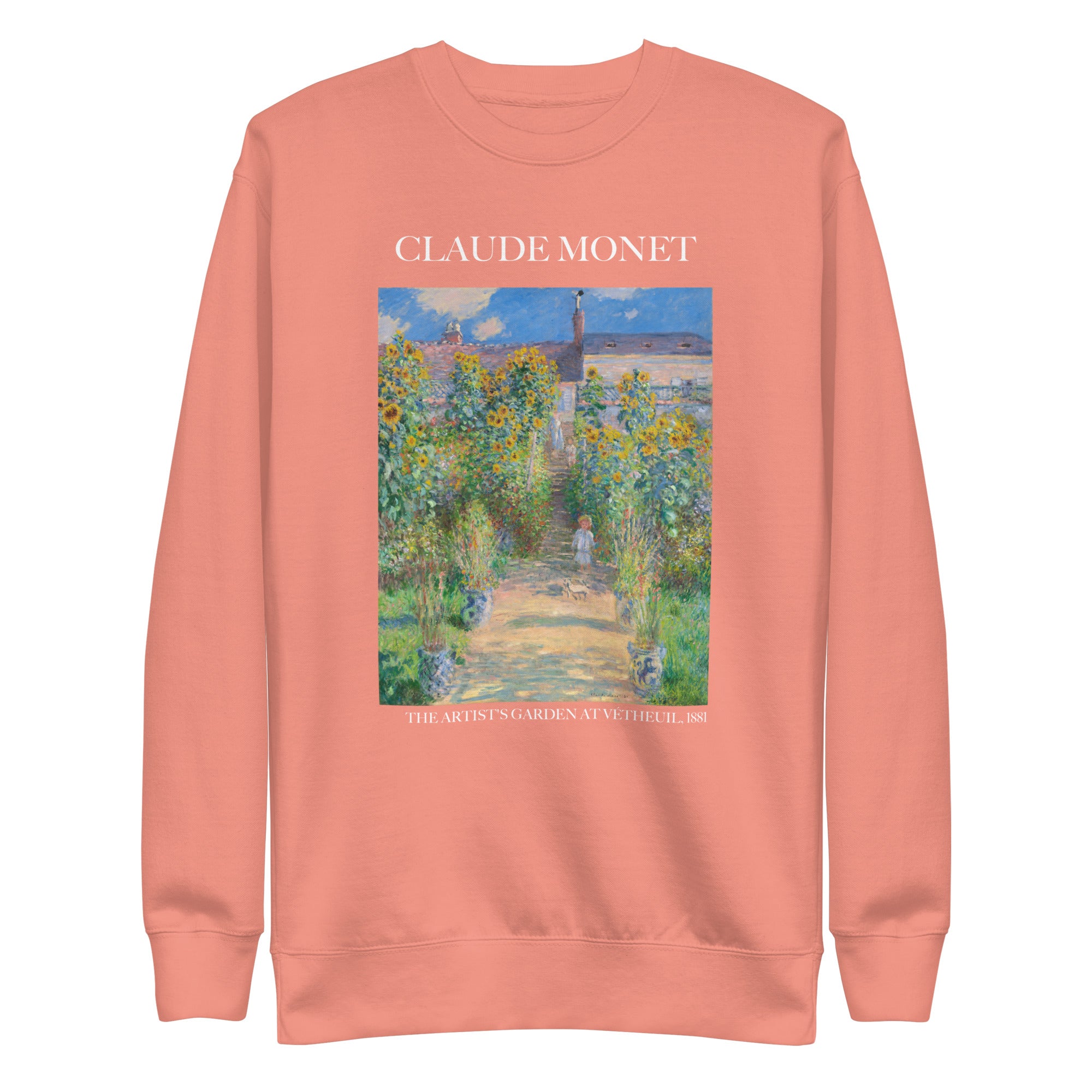 Claude Monet 'The Artist's Garden at Vétheuil' Famous Painting Sweatshirt | Unisex Premium Sweatshirt