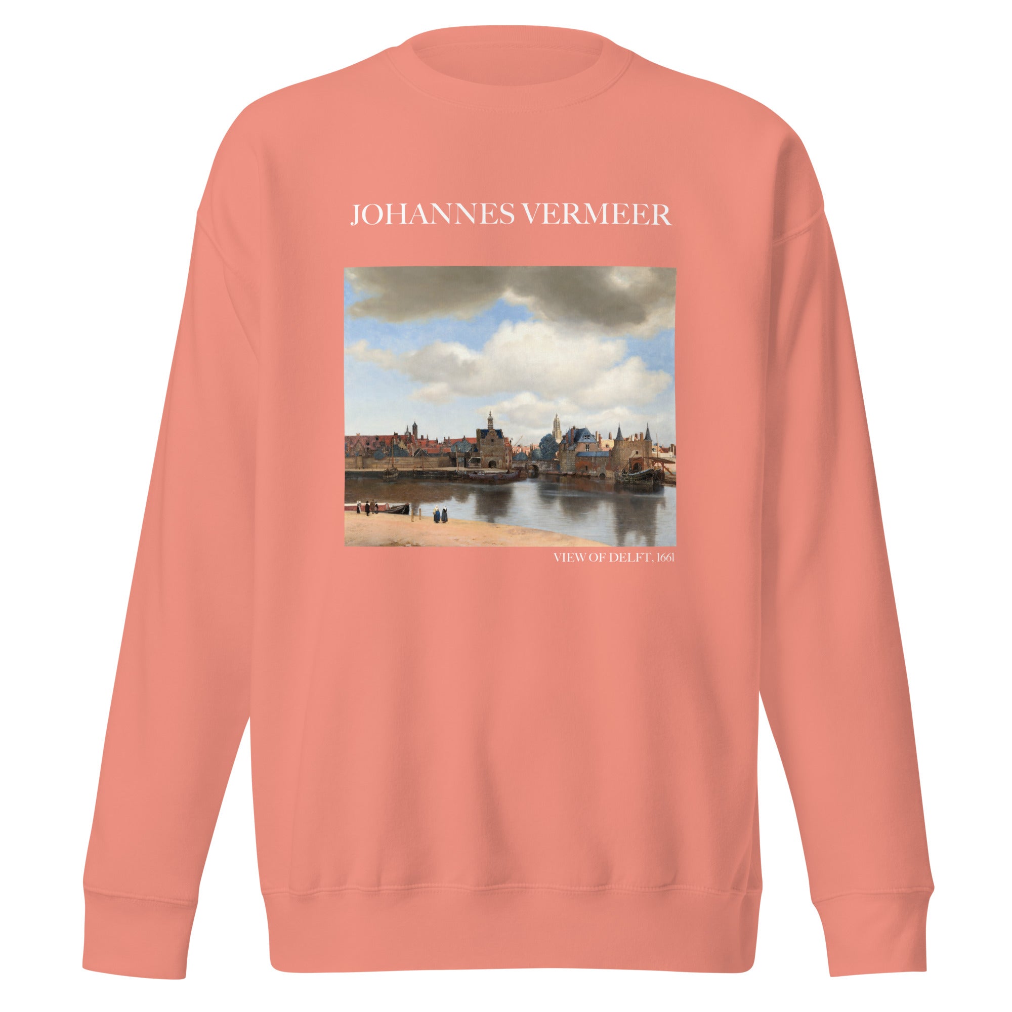 Johannes Vermeer 'Blick auf Delft' Berühmtes Gemälde Sweatshirt | Unisex Premium Sweatshirt