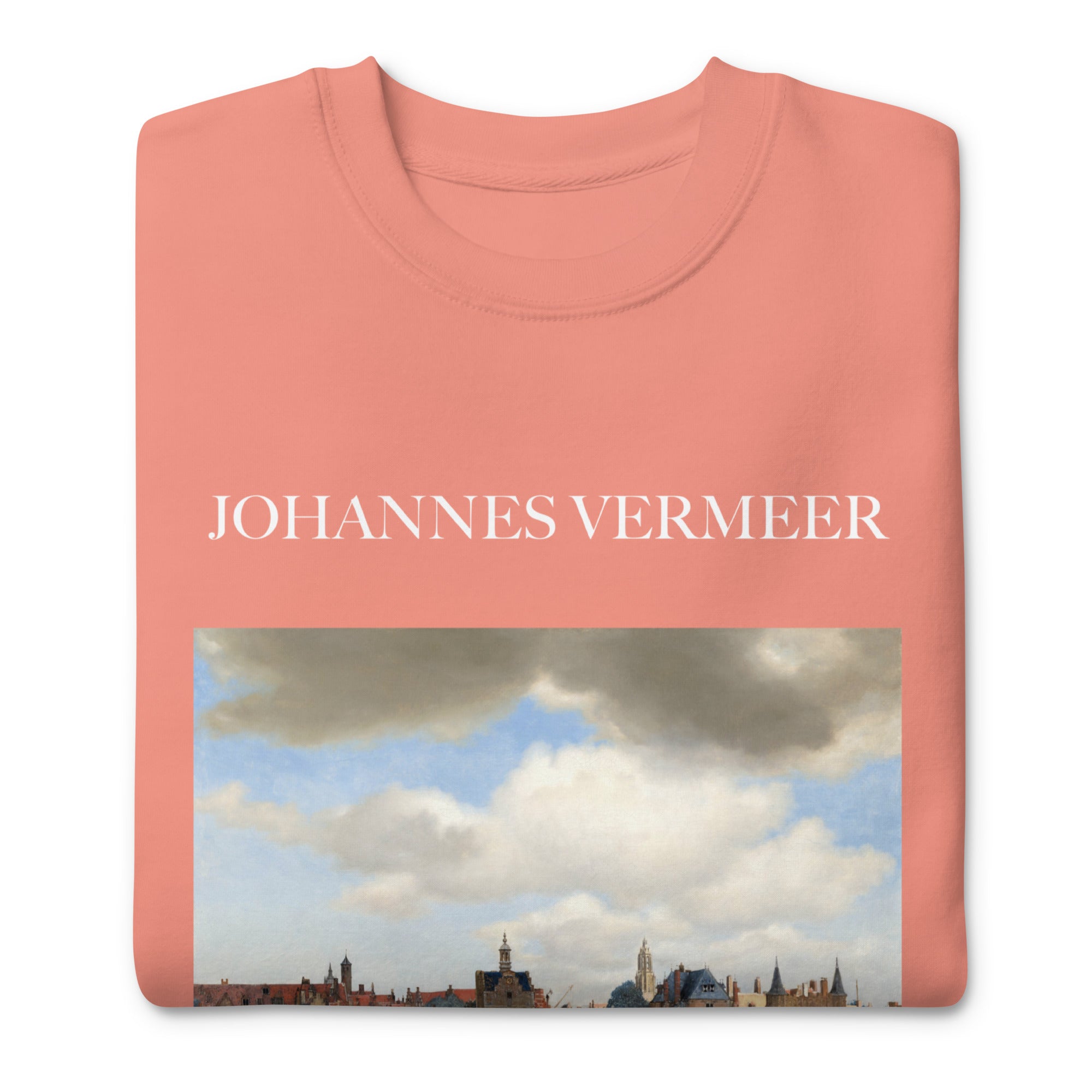 Johannes Vermeer 'Blick auf Delft' Berühmtes Gemälde Sweatshirt | Unisex Premium Sweatshirt