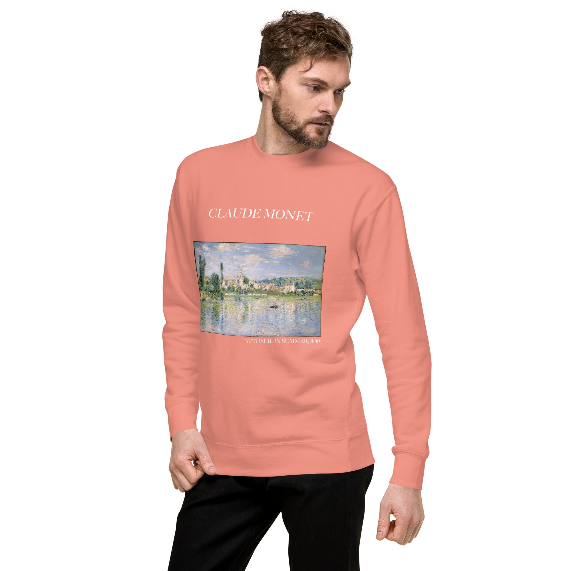 Claude Monet 'Vetheuil in Summer' Famous Painting Sweatshirt | Unisex Premium Sweatshirt