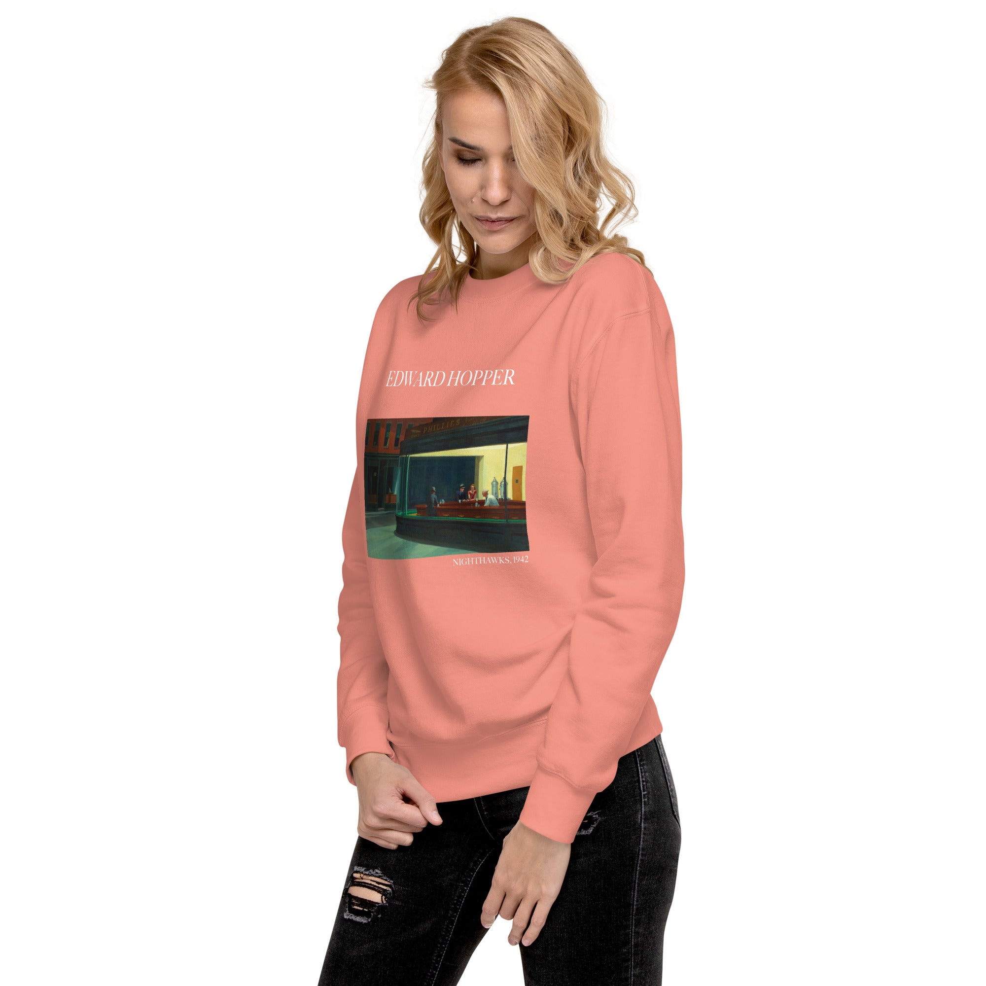 Edward Hopper 'Nighthawks' Famous Painting Sweatshirt | Unisex Premium Sweatshirt