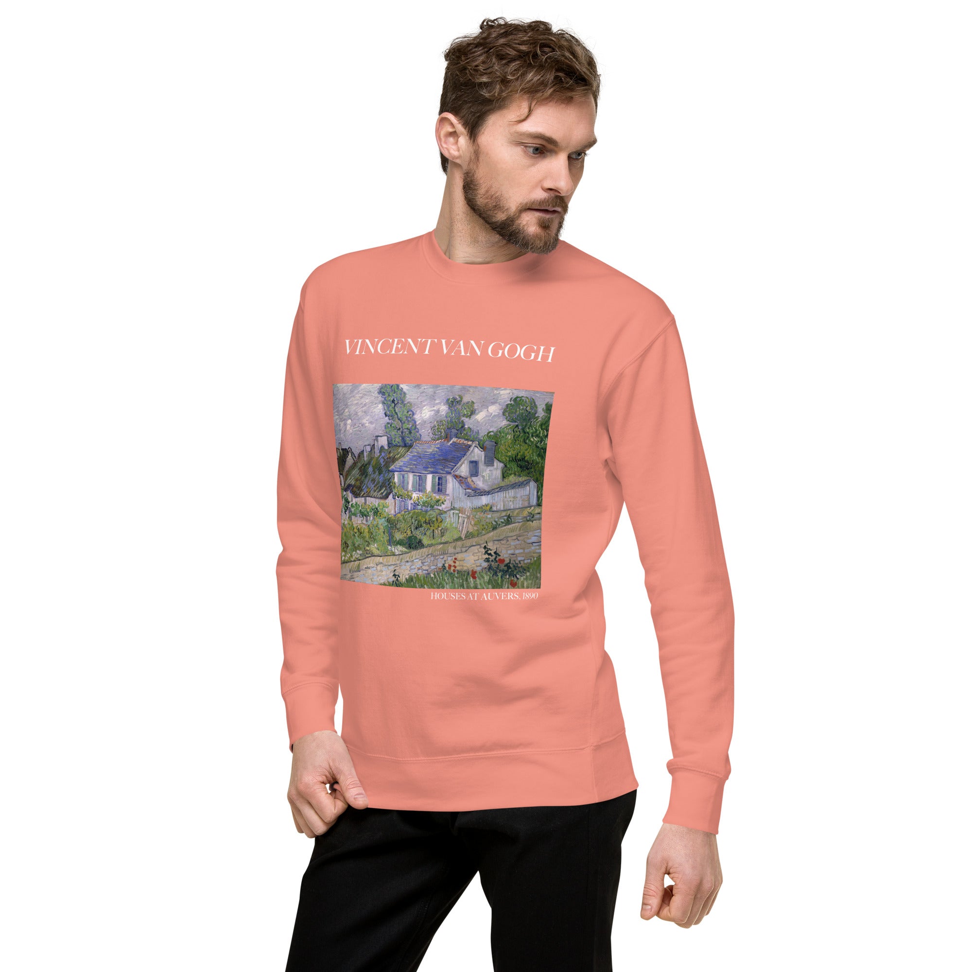 Sweatshirt mit berühmtem Gemälde „Häuser bei Auvers“ von Vincent van Gogh | Premium-Sweatshirt für Unisex