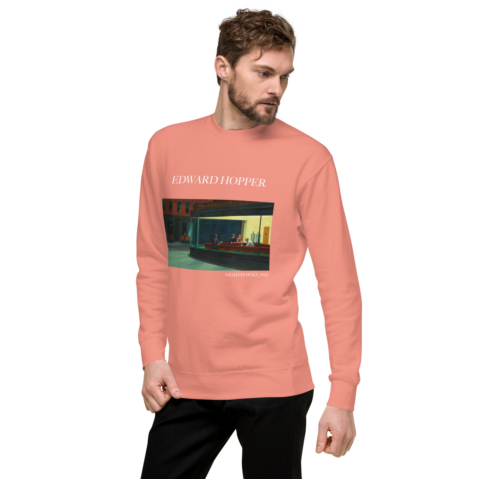 Sweatshirt mit berühmtem Gemälde „Nighthawks“ von Edward Hopper | Premium-Sweatshirt für Unisex