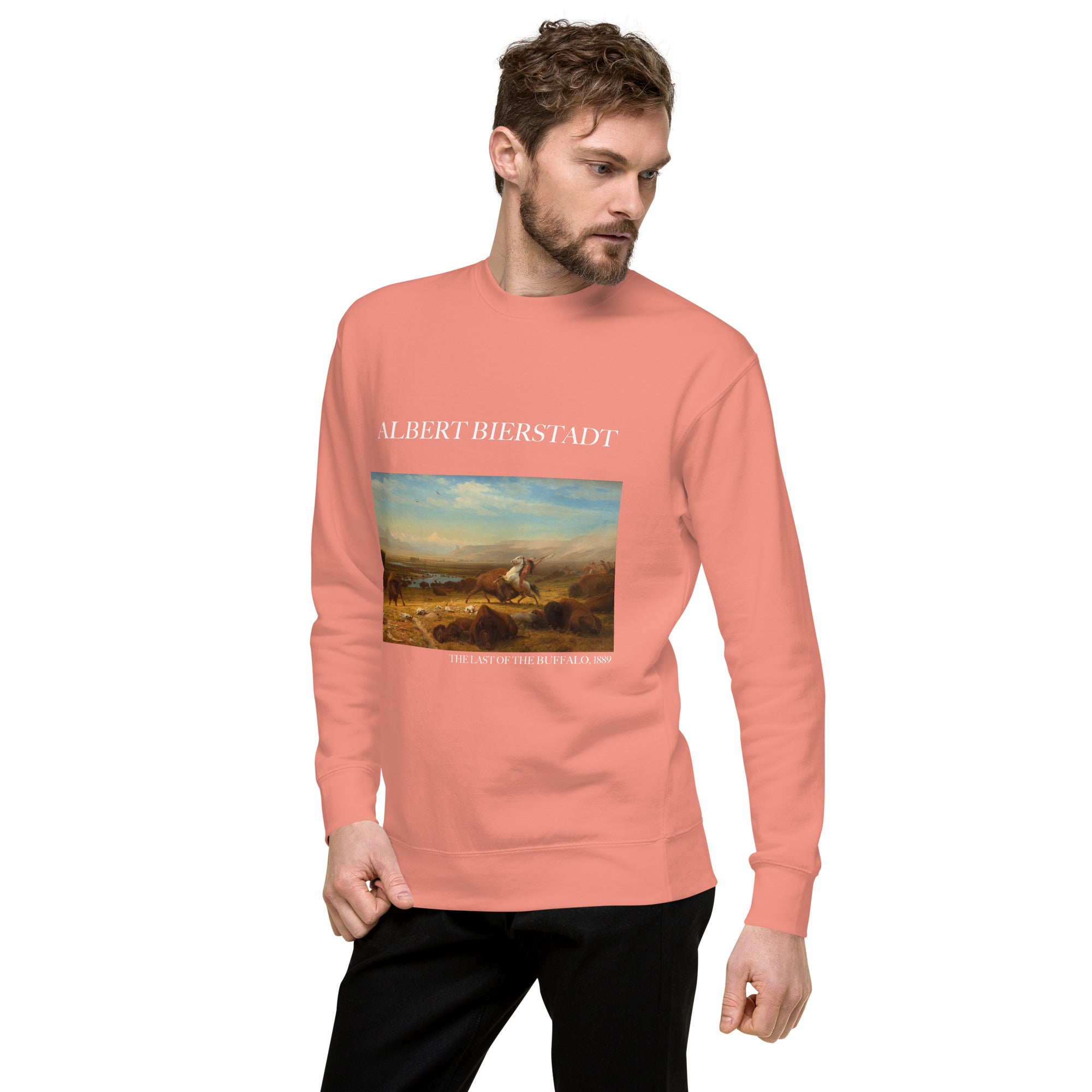 Albert Bierstadt 'The Last of the Buffalo' Famous Painting Sweatshirt | Unisex Premium Sweatshirt