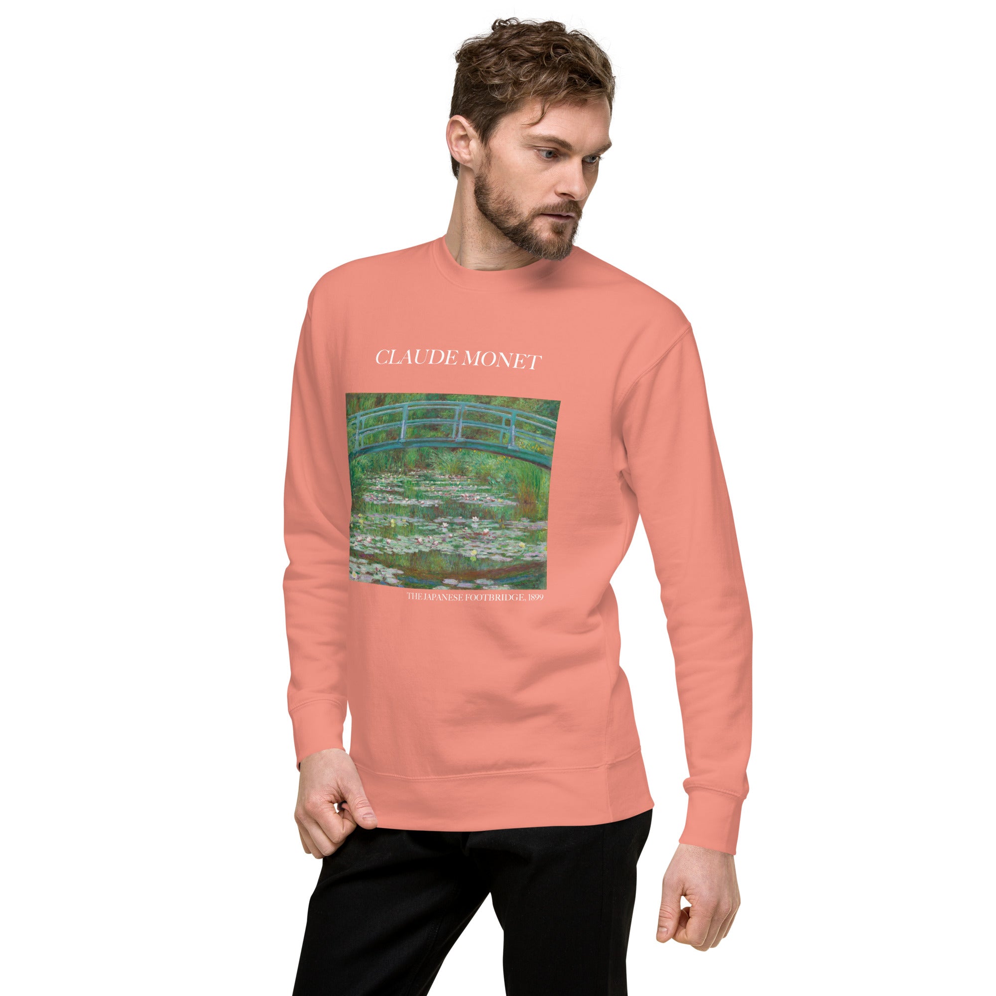 Sweatshirt „Die japanische Fußgängerbrücke“ von Claude Monet, berühmtes Gemälde, Unisex, Premium-Sweatshirt