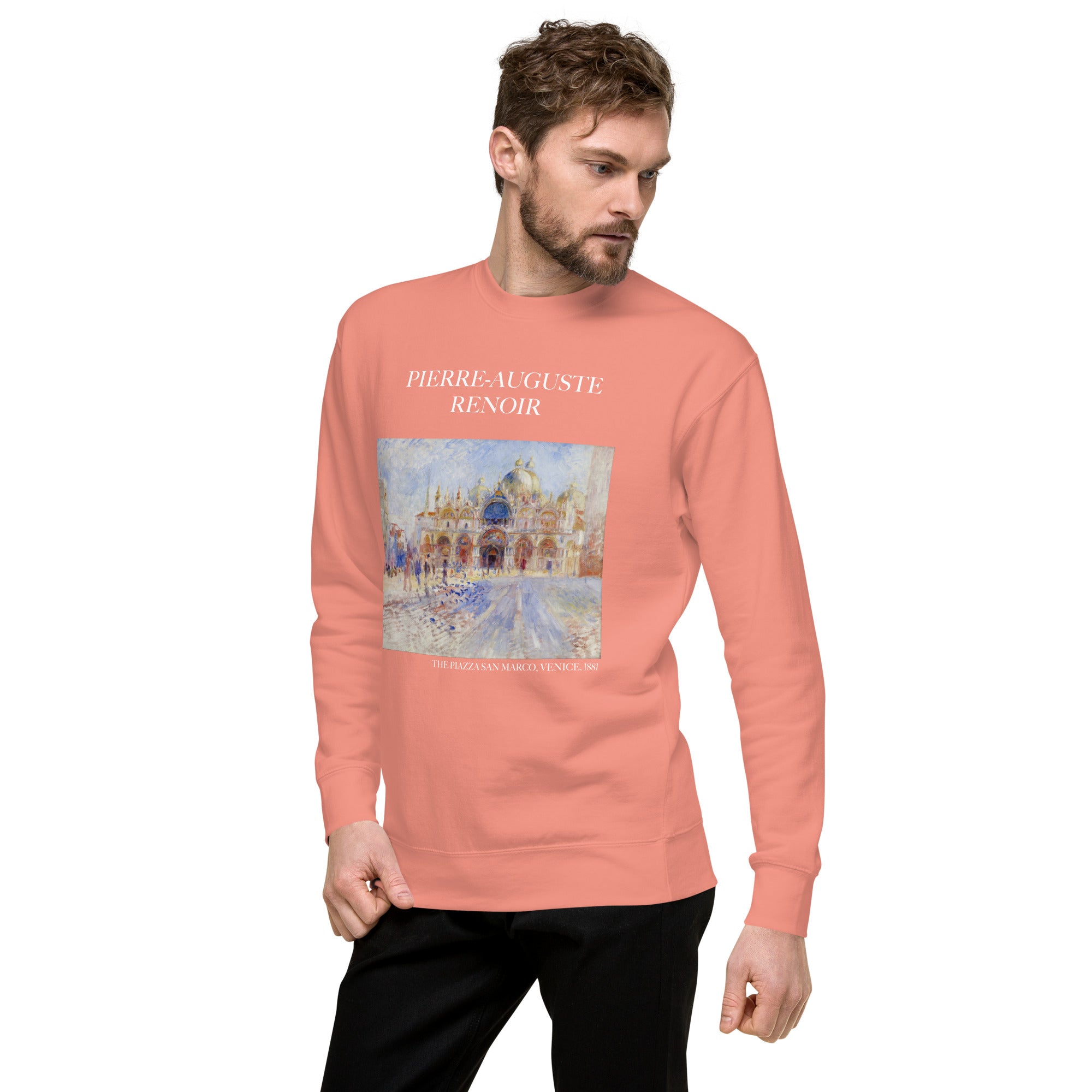 Pierre-Auguste Renoir 'The Piazza San Marco, Venice' Famous Painting Sweatshirt | Unisex Premium Sweatshirt