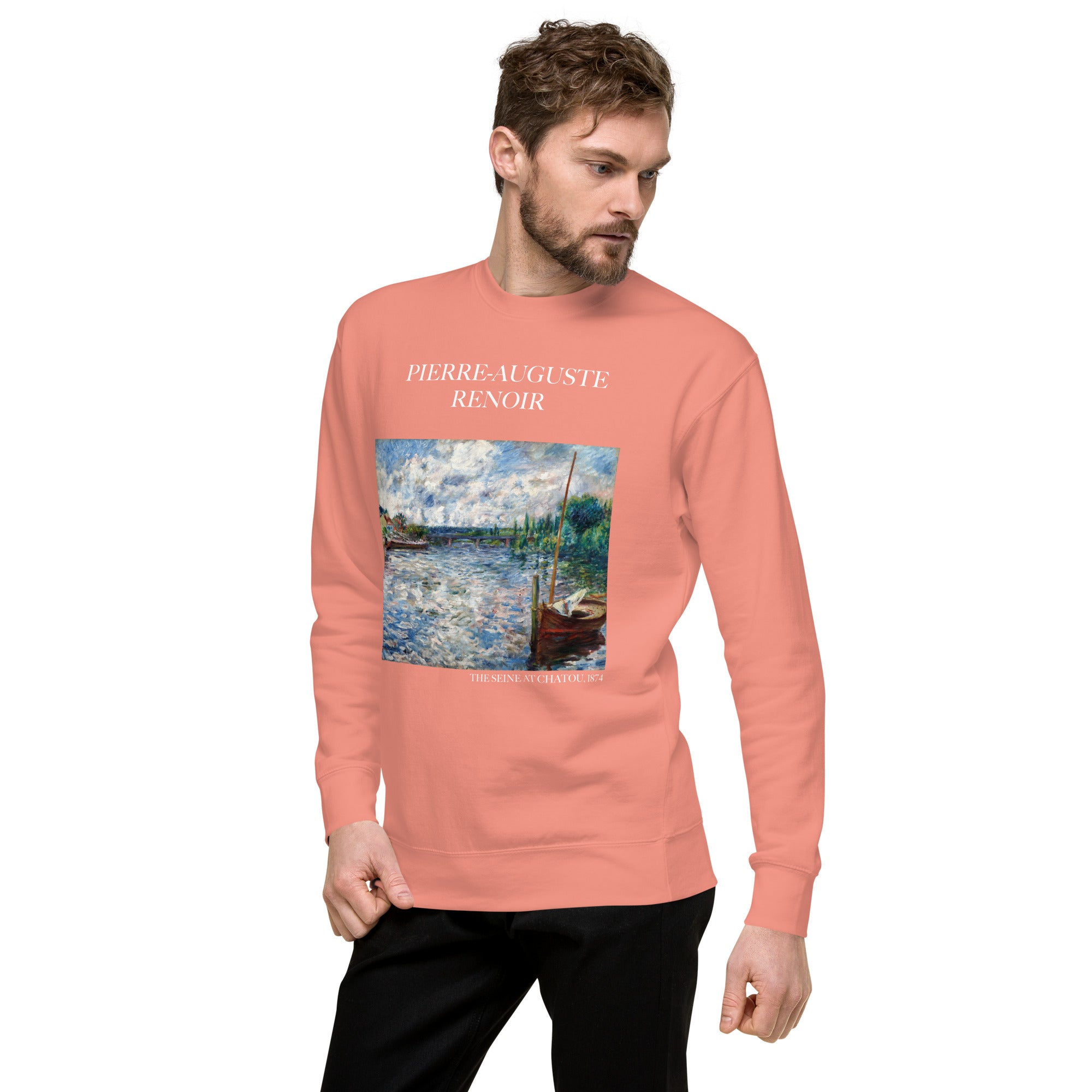 Sweatshirt mit berühmtem Gemälde „Die Seine bei Chatou“ von Pierre-Auguste Renoir | Premium-Sweatshirt für Unisex