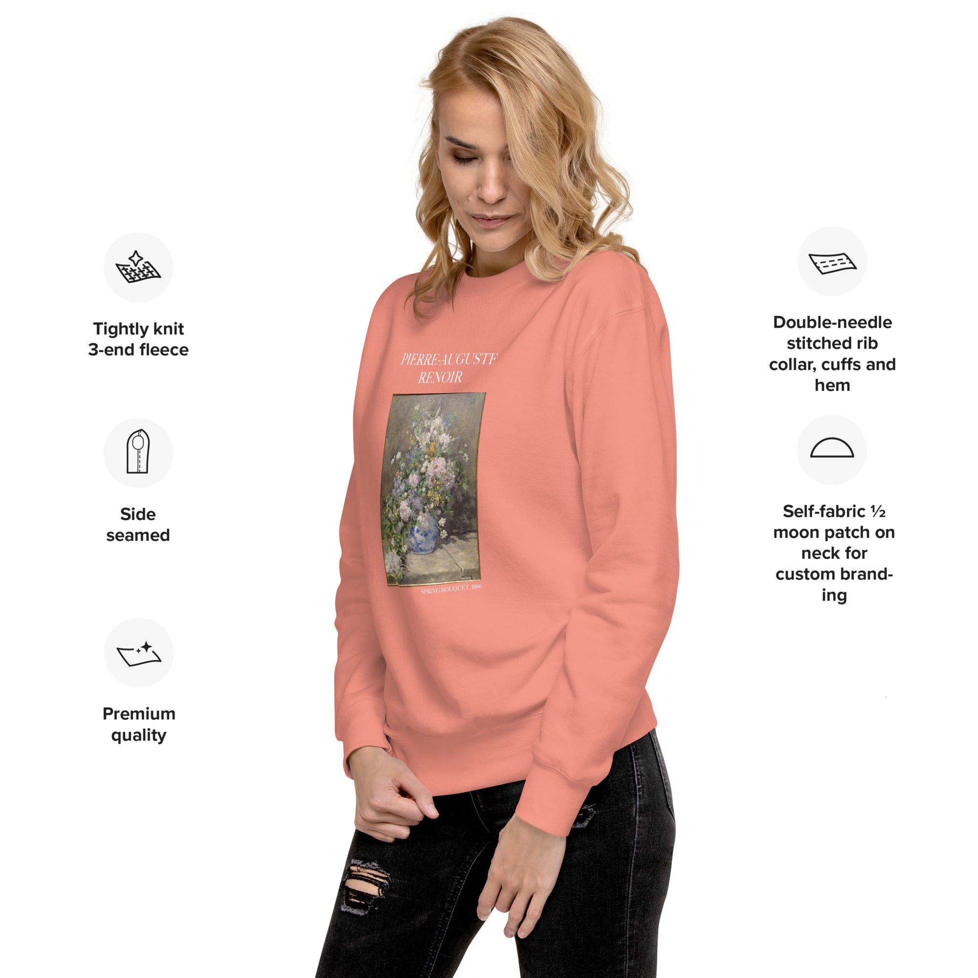 Pierre-Auguste Renoir 'Spring Bouquet' Famous Painting Sweatshirt | Unisex Premium Sweatshirt