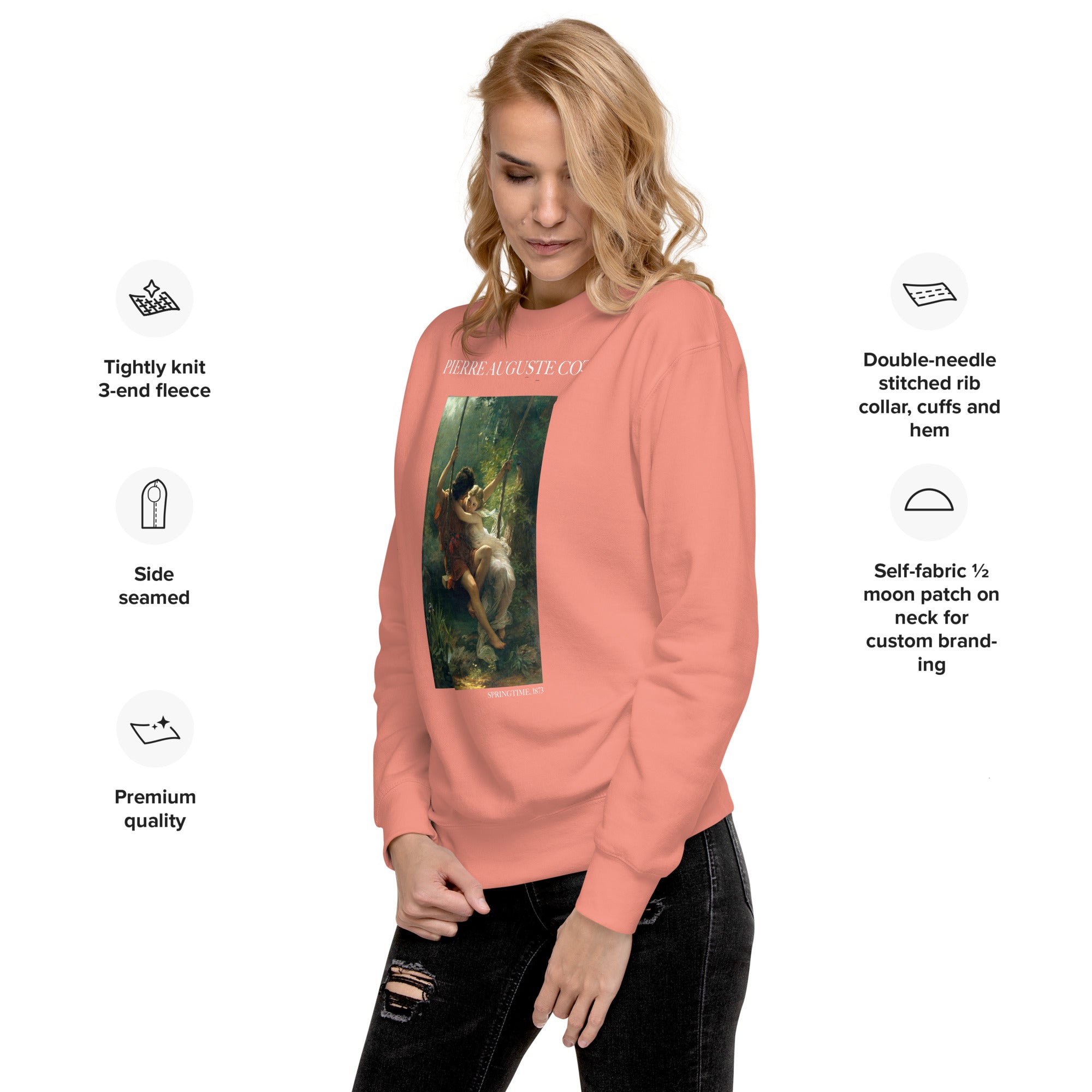 Sweatshirt mit berühmtem Gemälde „Frühling“ von Pierre Auguste Cot | Premium-Sweatshirt für Unisex