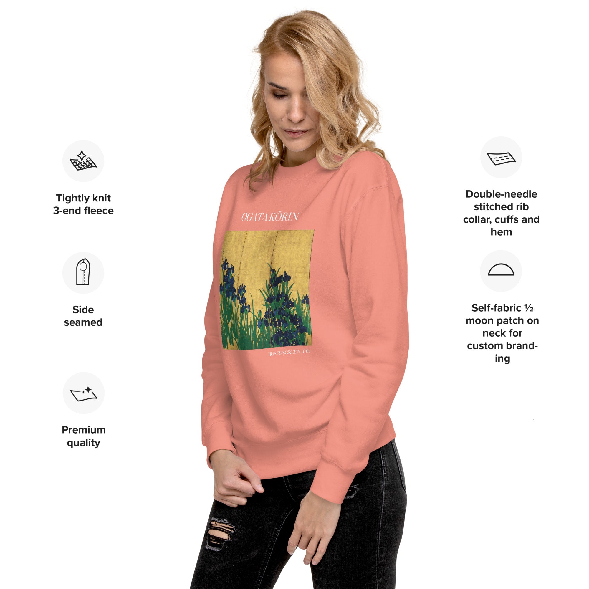 Ogata Kōrin 'Irises Screen' Berühmtes Gemälde-Sweatshirt | Unisex Premium Sweatshirt