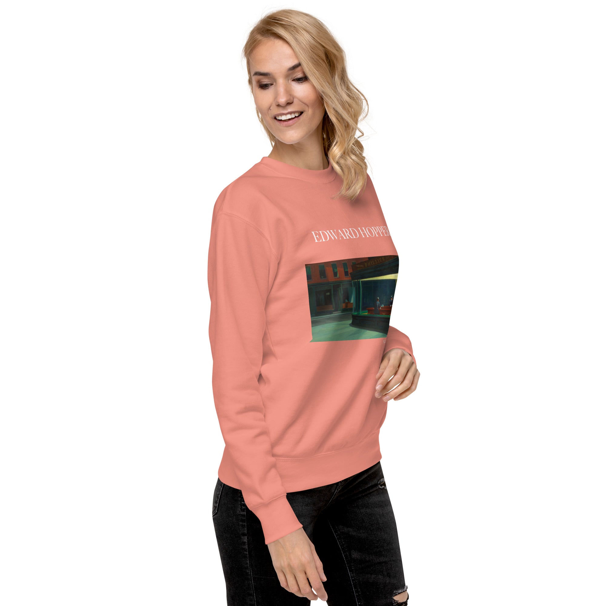 Sweatshirt mit berühmtem Gemälde „Nighthawks“ von Edward Hopper | Premium-Sweatshirt für Unisex