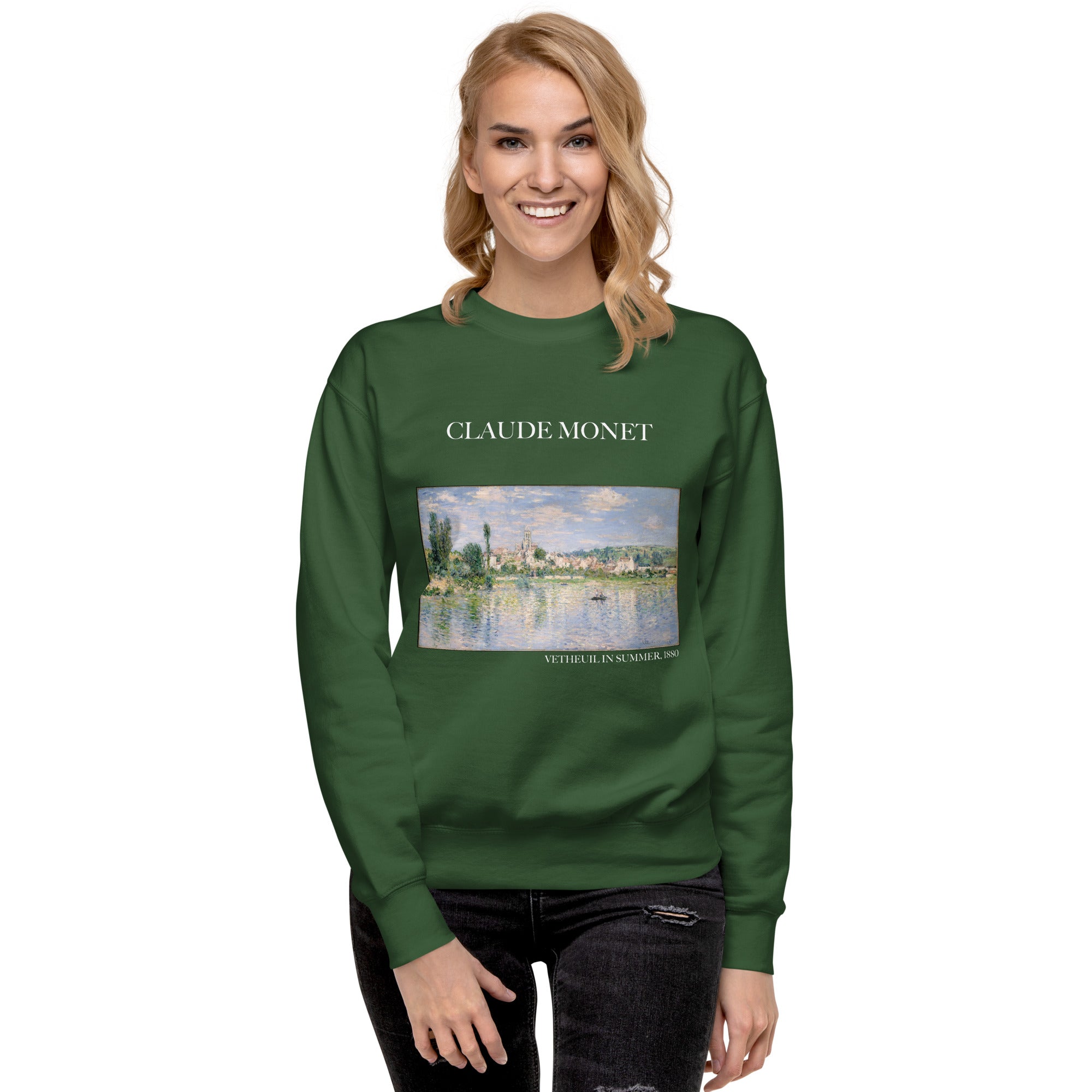 Claude Monet 'Vetheuil in Summer' Famous Painting Sweatshirt | Unisex Premium Sweatshirt