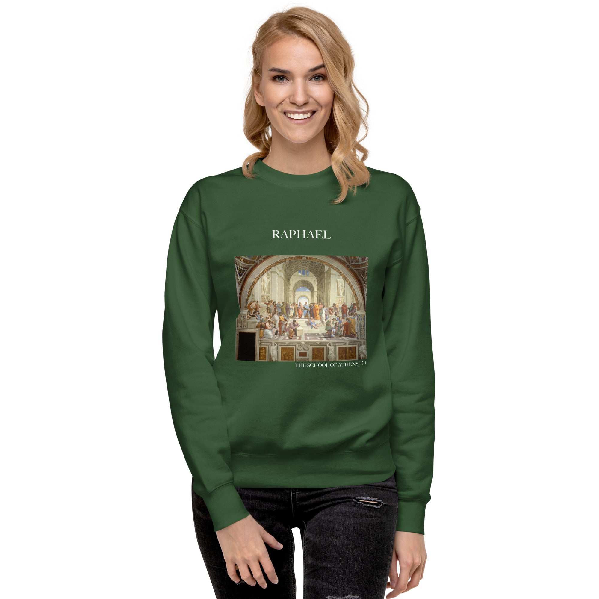 Sweatshirt mit berühmtem Gemälde „Die Schule von Athen“ von Raphael | Premium-Sweatshirt für Unisex