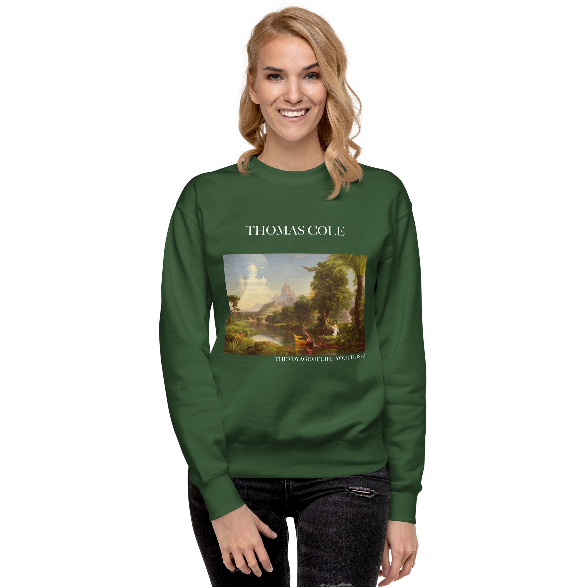 Sweatshirt mit berühmtem Gemälde „The Voyage of Life: Youth“ von Thomas Cole | Premium-Sweatshirt für Unisex