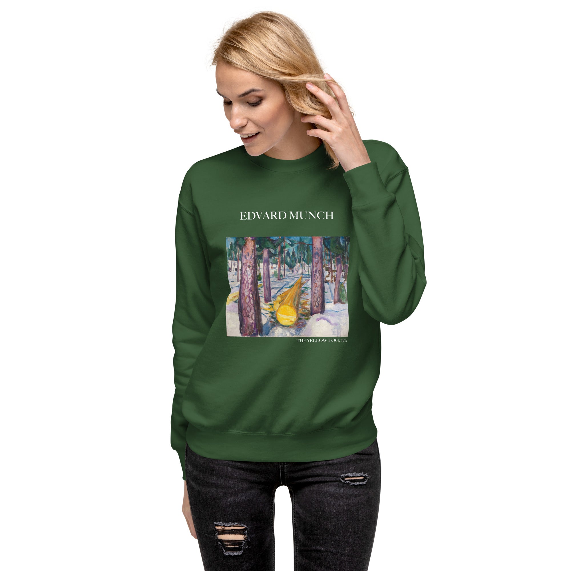 Sweatshirt mit berühmtem Gemälde „Der gelbe Baumstamm“ von Edvard Munch | Premium-Sweatshirt für Unisex