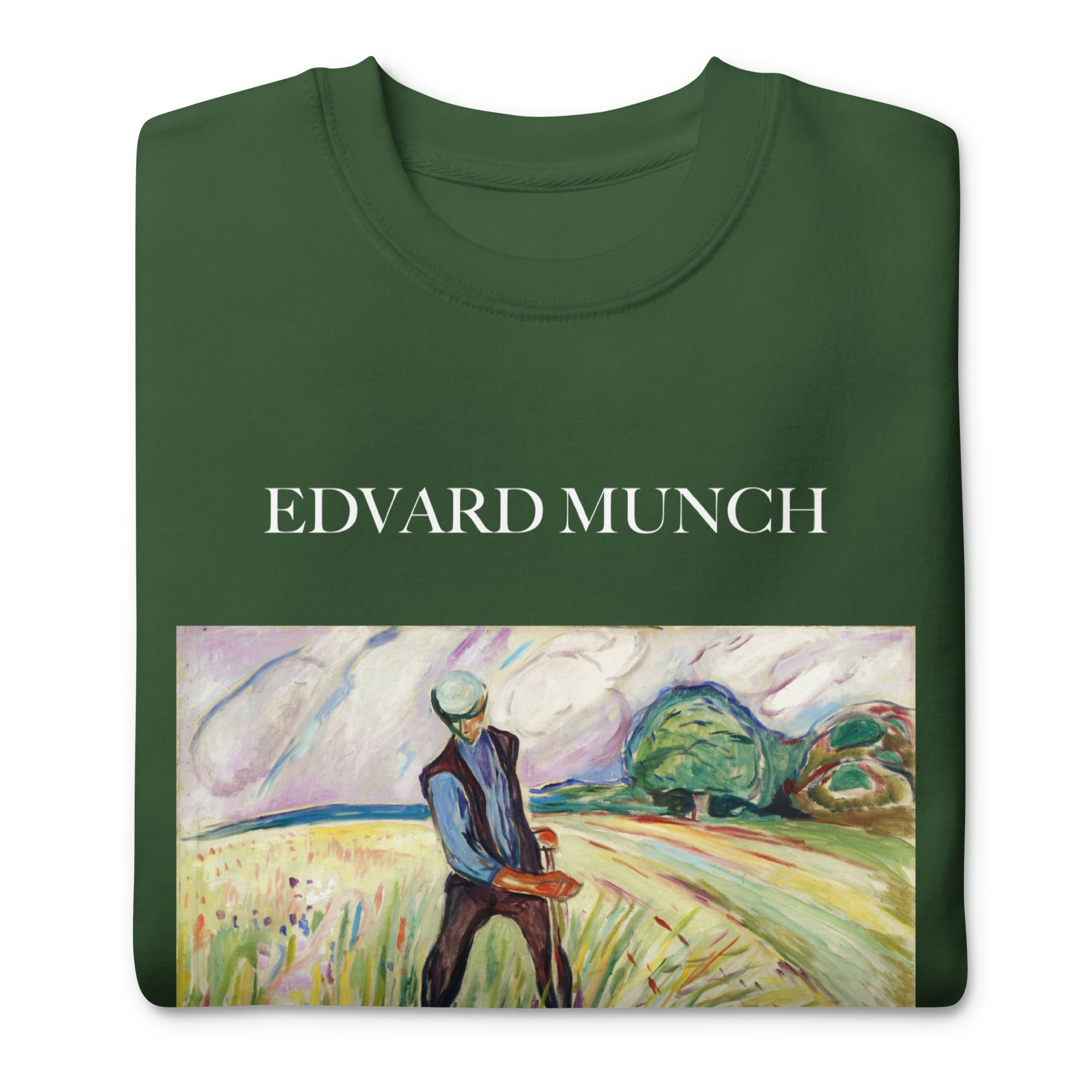 Sweatshirt mit berühmtem Gemälde „Der Heumacher“ von Edvard Munch, Premium-Unisex-Sweatshirt