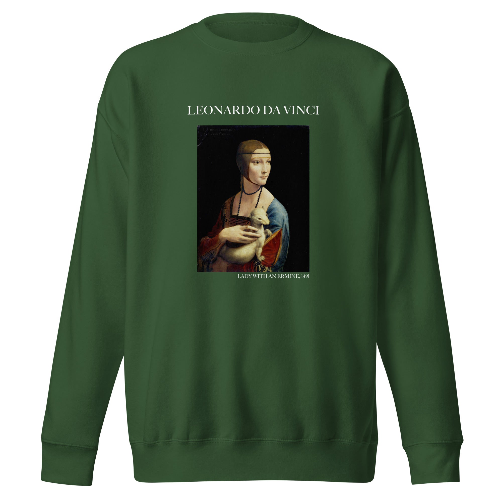 Sweatshirt mit berühmtem Gemälde „Die Dame mit dem Hermelin“ von Leonardo da Vinci, Unisex, Premium-Sweatshirt