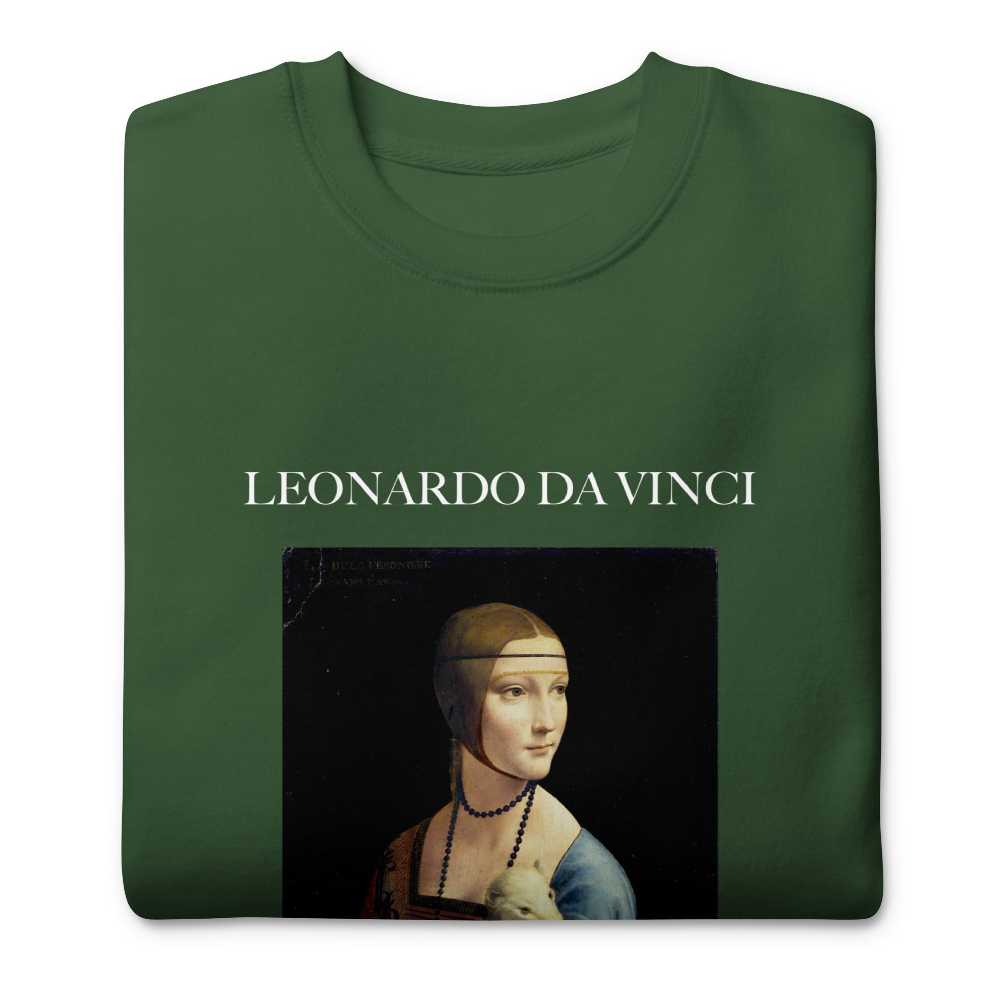 Sweatshirt mit berühmtem Gemälde „Die Dame mit dem Hermelin“ von Leonardo da Vinci, Unisex, Premium-Sweatshirt