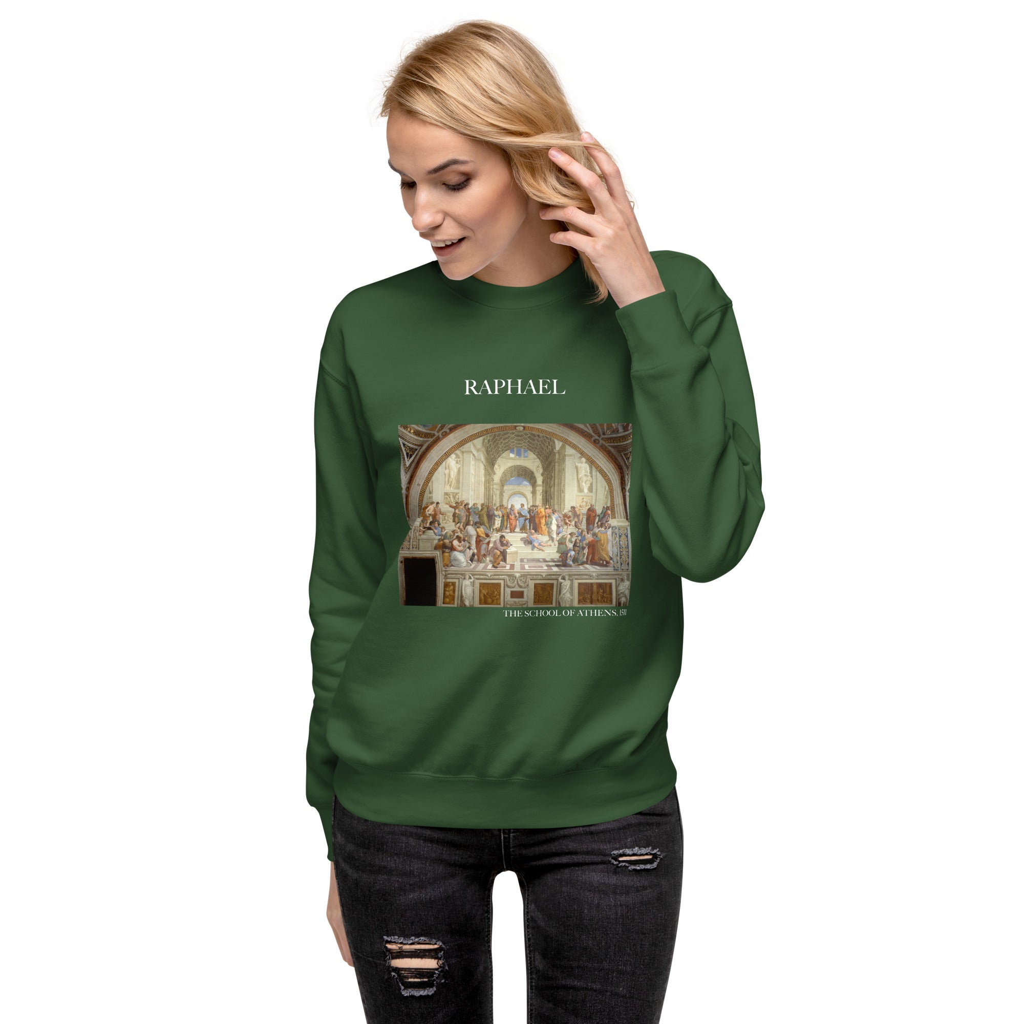 Sweatshirt mit berühmtem Gemälde „Die Schule von Athen“ von Raphael | Premium-Sweatshirt für Unisex