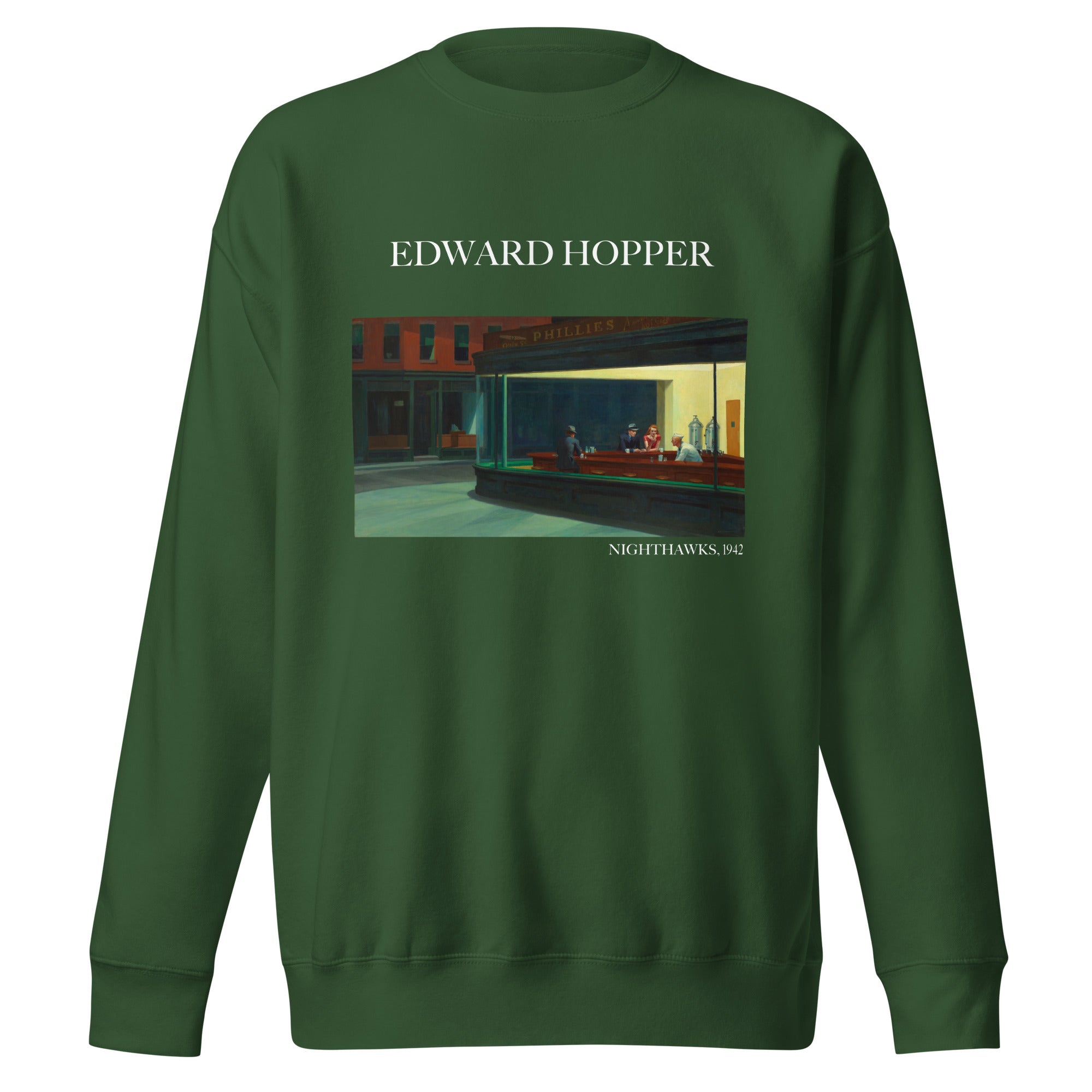 Edward Hopper 'Nighthawks' Famous Painting Sweatshirt | Unisex Premium Sweatshirt