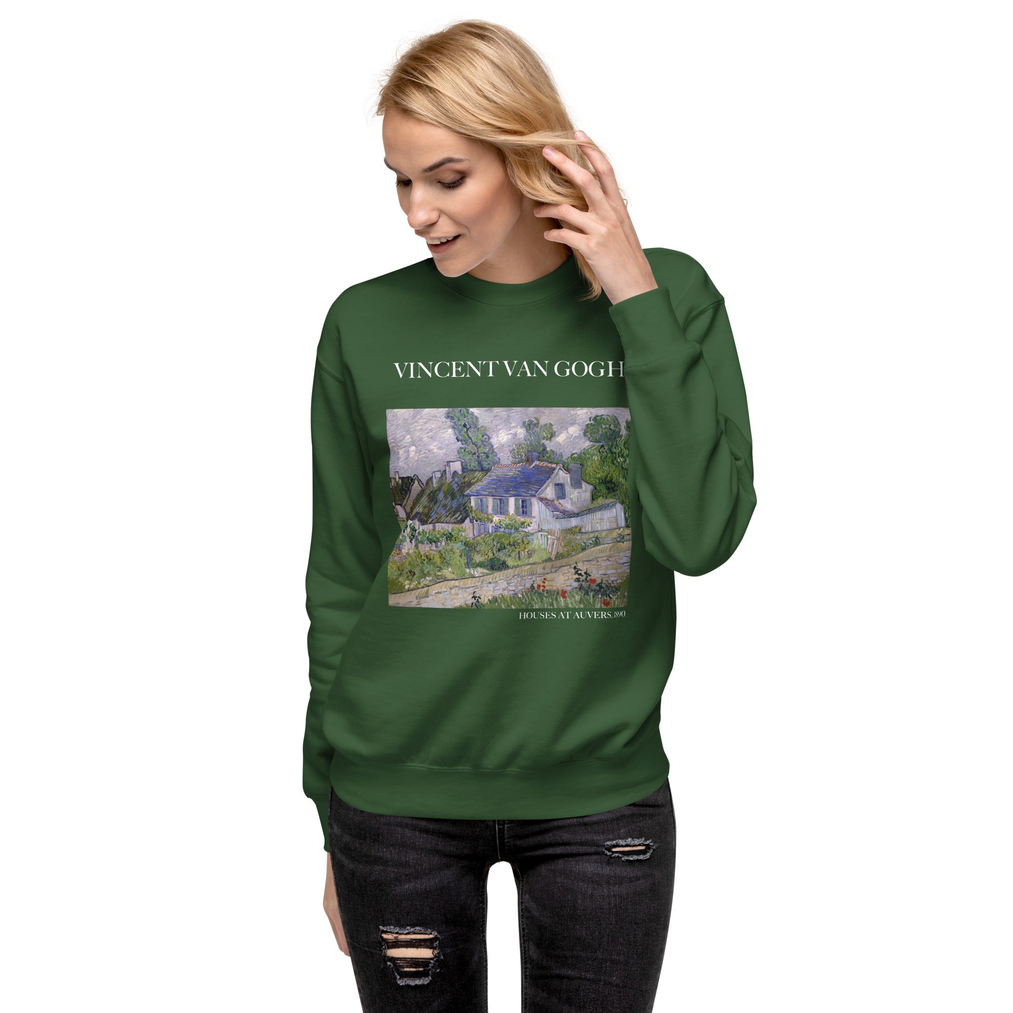 Sweatshirt mit berühmtem Gemälde „Häuser bei Auvers“ von Vincent van Gogh | Premium-Sweatshirt für Unisex