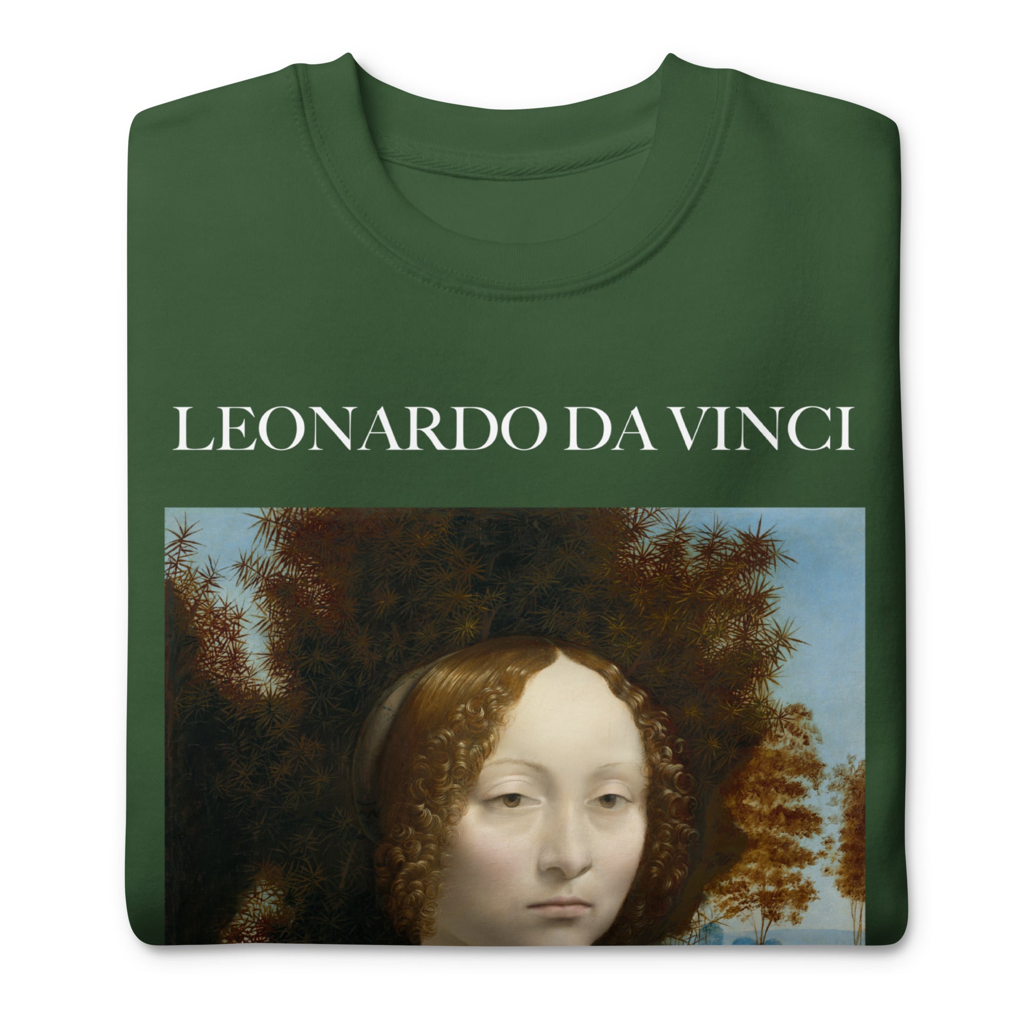 Sweatshirt mit berühmtem Gemälde „Ginevra de‘ Benci“ von Leonardo da Vinci, Premium-Unisex-Sweatshirt