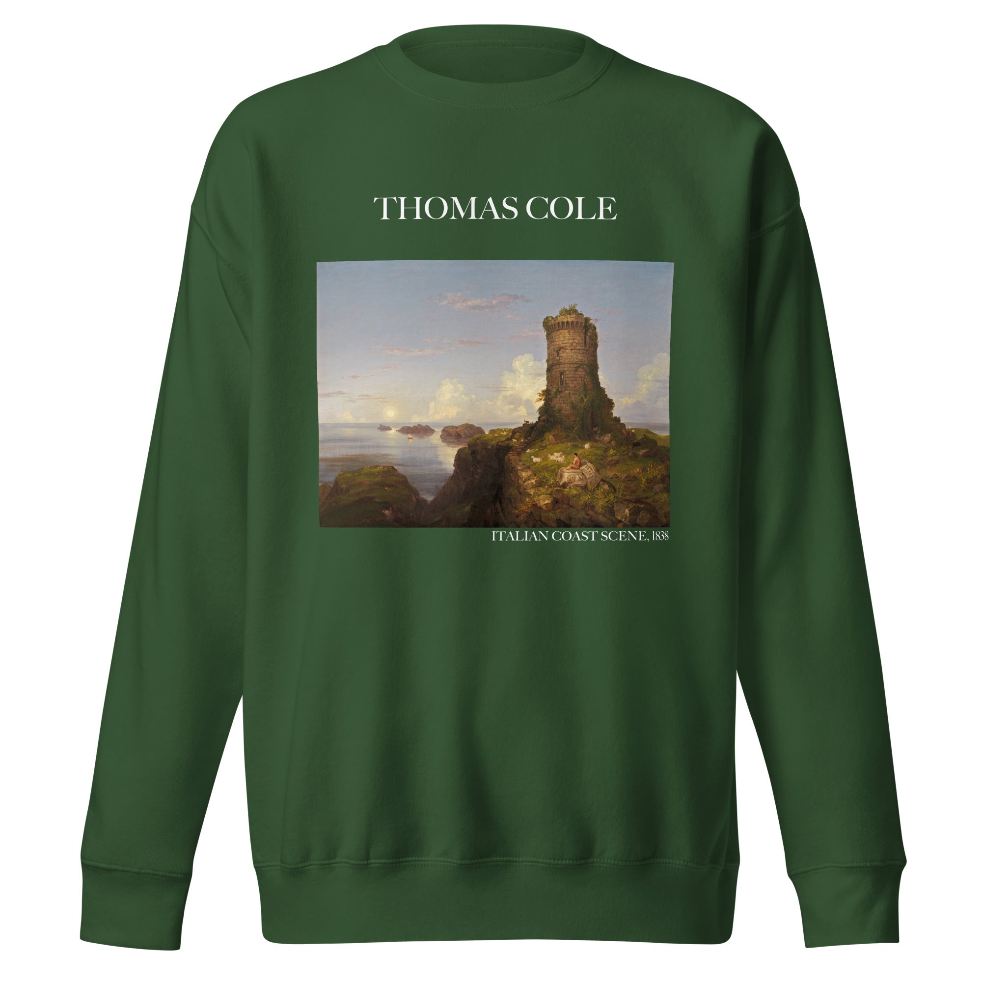 Thomas Cole – Kurzes Sweatshirt „Italienische Küstenszene“ – berühmtes Gemälde – Premium-Kunst-Kurzpullover