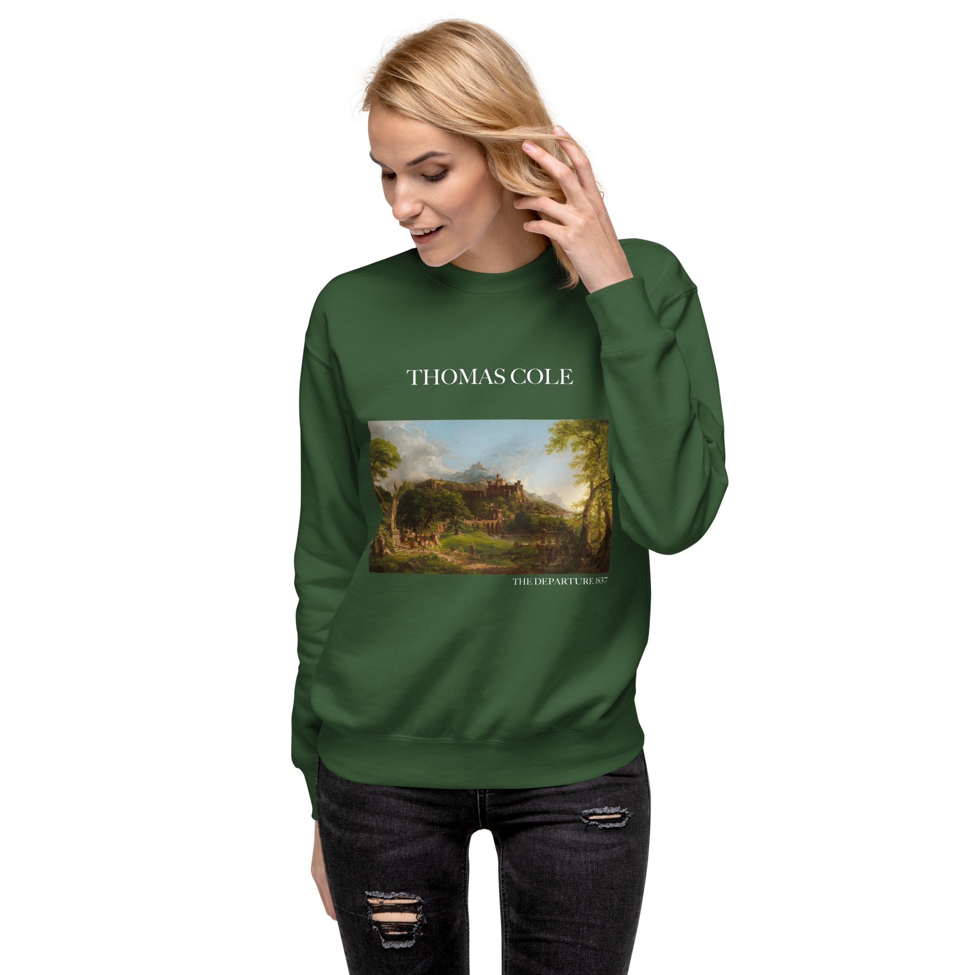 Sweatshirt mit berühmtem Gemälde „The Departure“ von Thomas Cole | Premium-Unisex-Sweatshirt