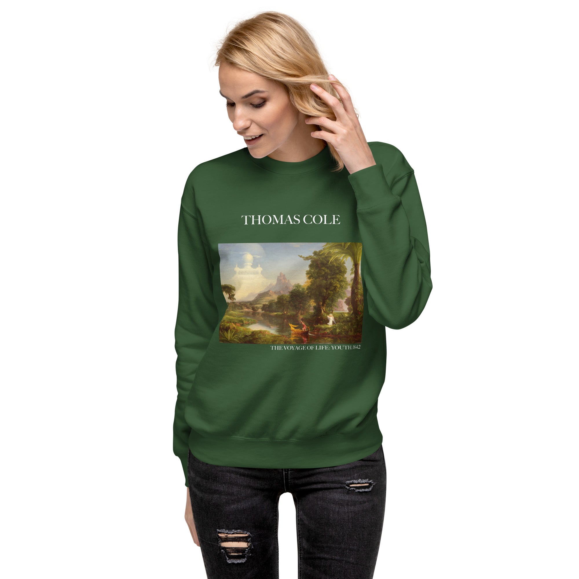 Sweatshirt mit berühmtem Gemälde „The Voyage of Life: Youth“ von Thomas Cole | Premium-Sweatshirt für Unisex