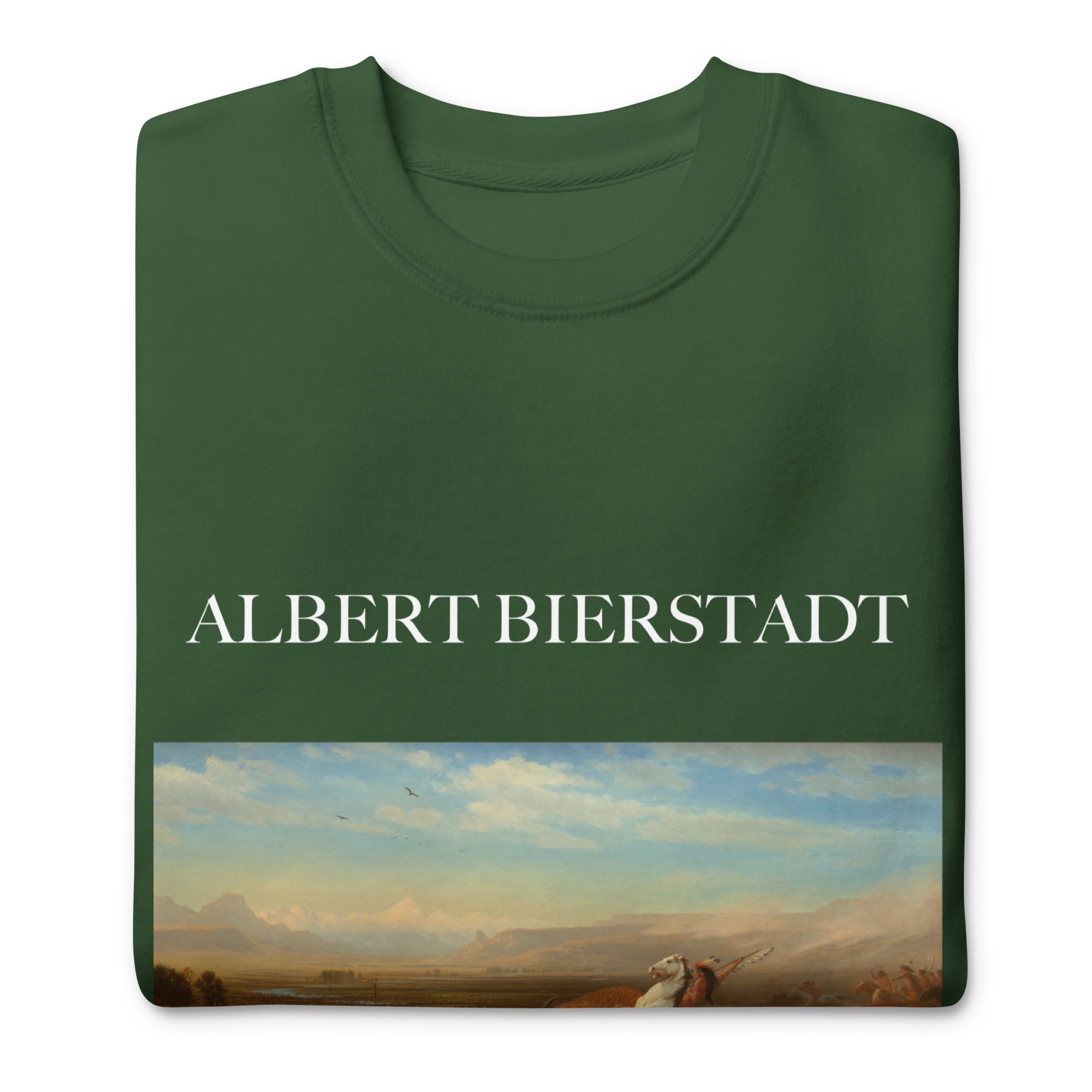 Sweatshirt mit berühmtem Gemälde „The Last of the Buffalo“ von Albert Bierstadt | Premium-Sweatshirt für Unisex