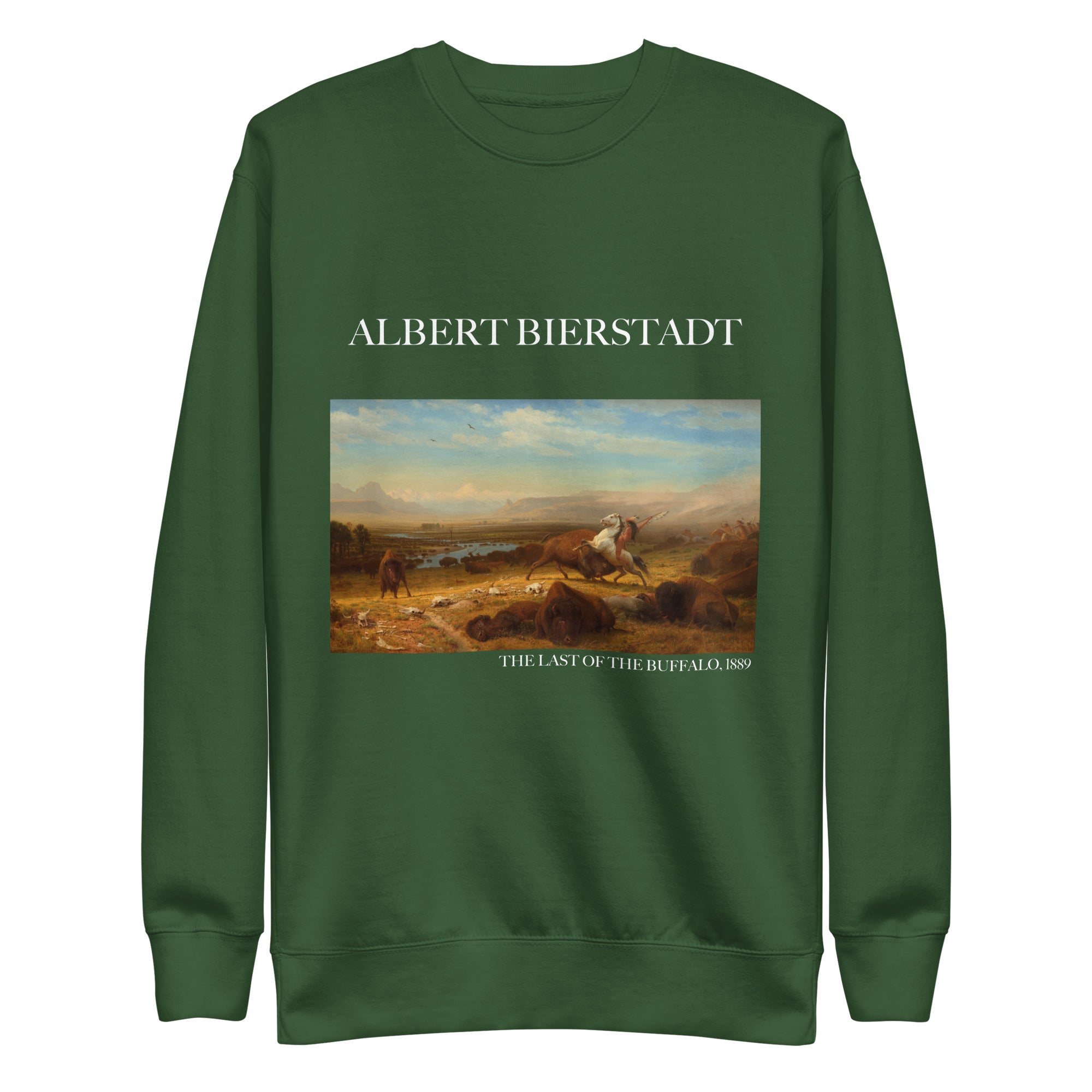 Sweatshirt mit berühmtem Gemälde „The Last of the Buffalo“ von Albert Bierstadt | Premium-Sweatshirt für Unisex