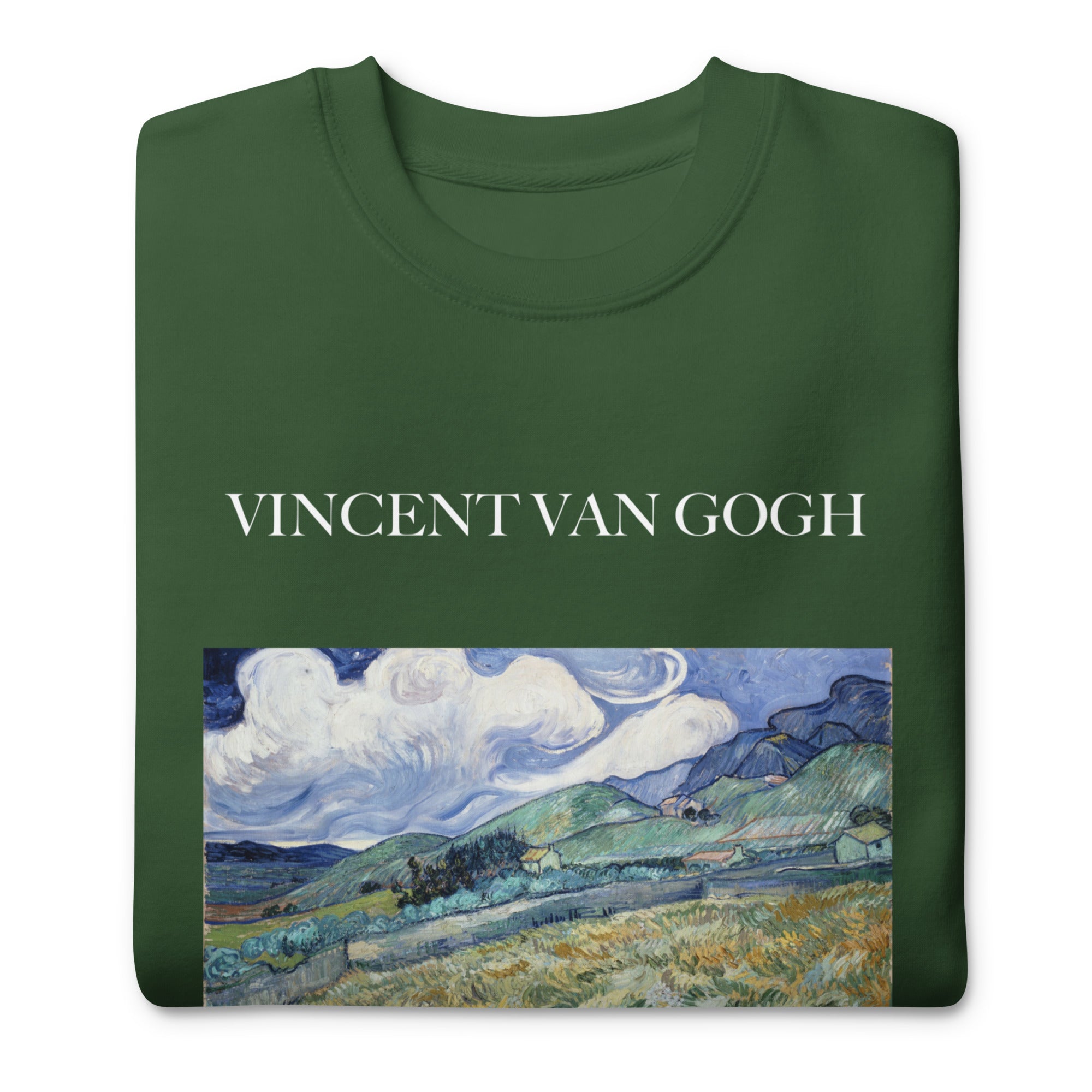 Sweatshirt mit berühmtem Gemälde „Landschaft von Saint-Rémy“ von Vincent van Gogh | Premium-Sweatshirt für Unisex