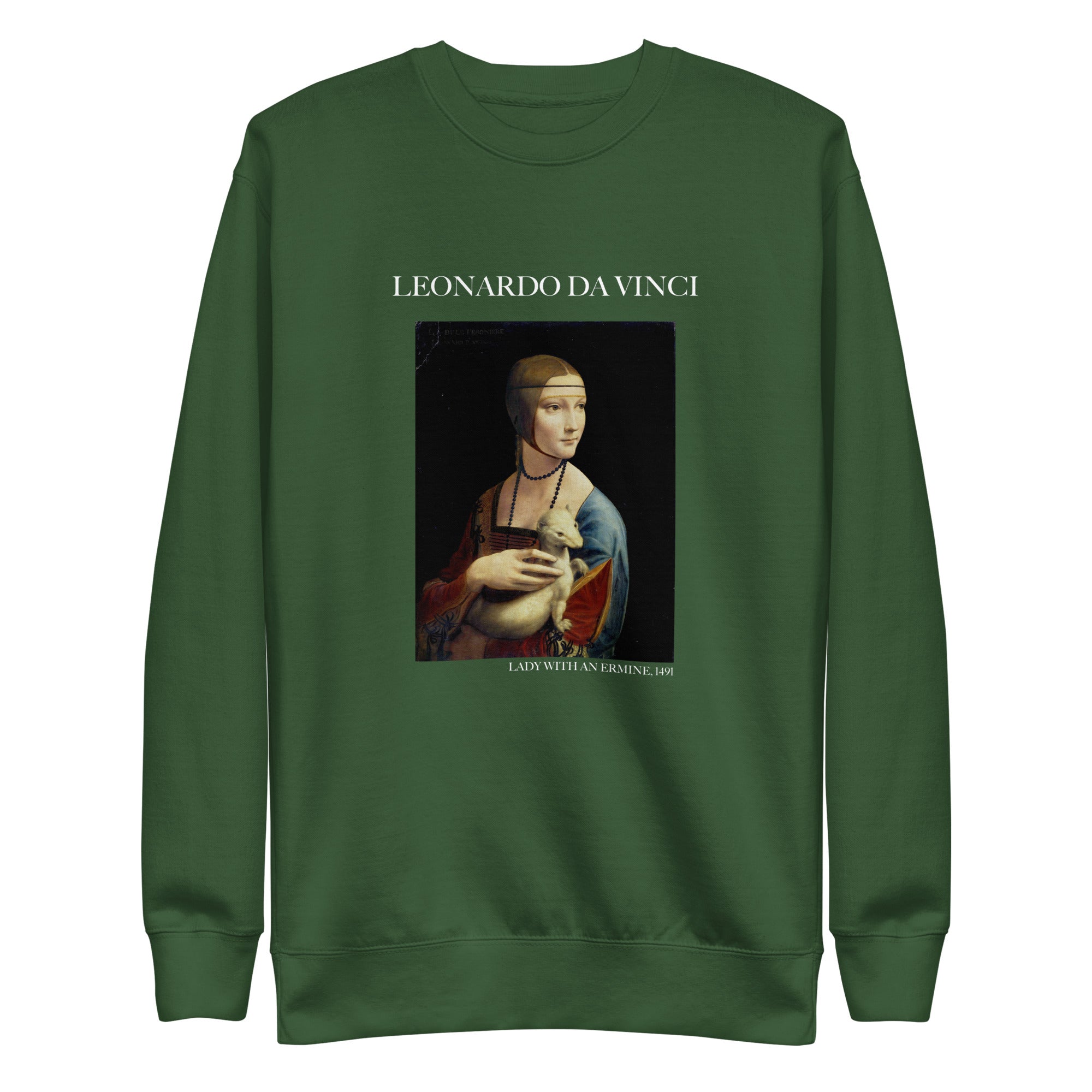 Leonardo da Vinci 'Lady with an Ermine' Famous Painting Sweatshirt | Unisex Premium Sweatshirt