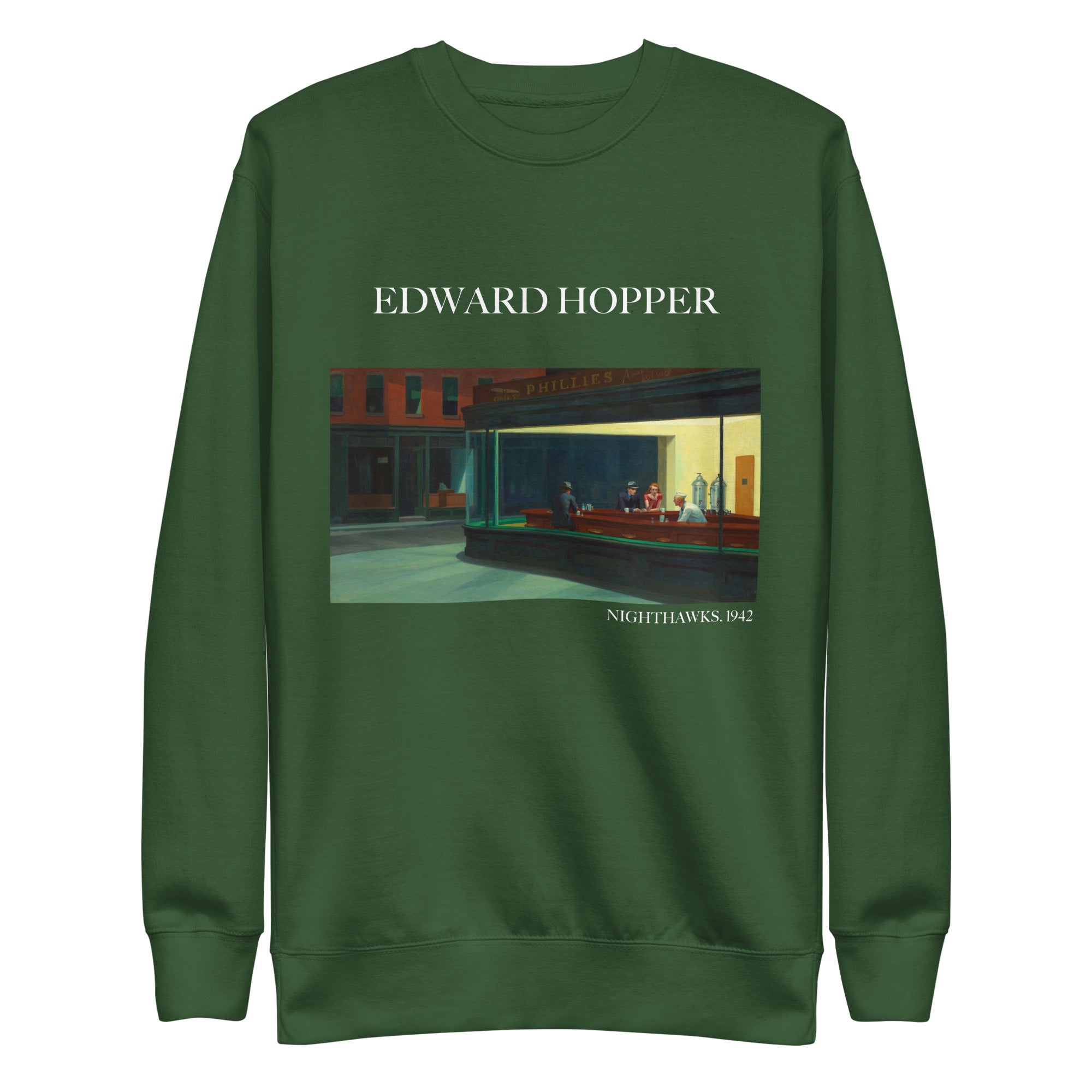 Edward Hopper 'Nighthawks' Famous Painting Sweatshirt | Unisex Premium Sweatshirt