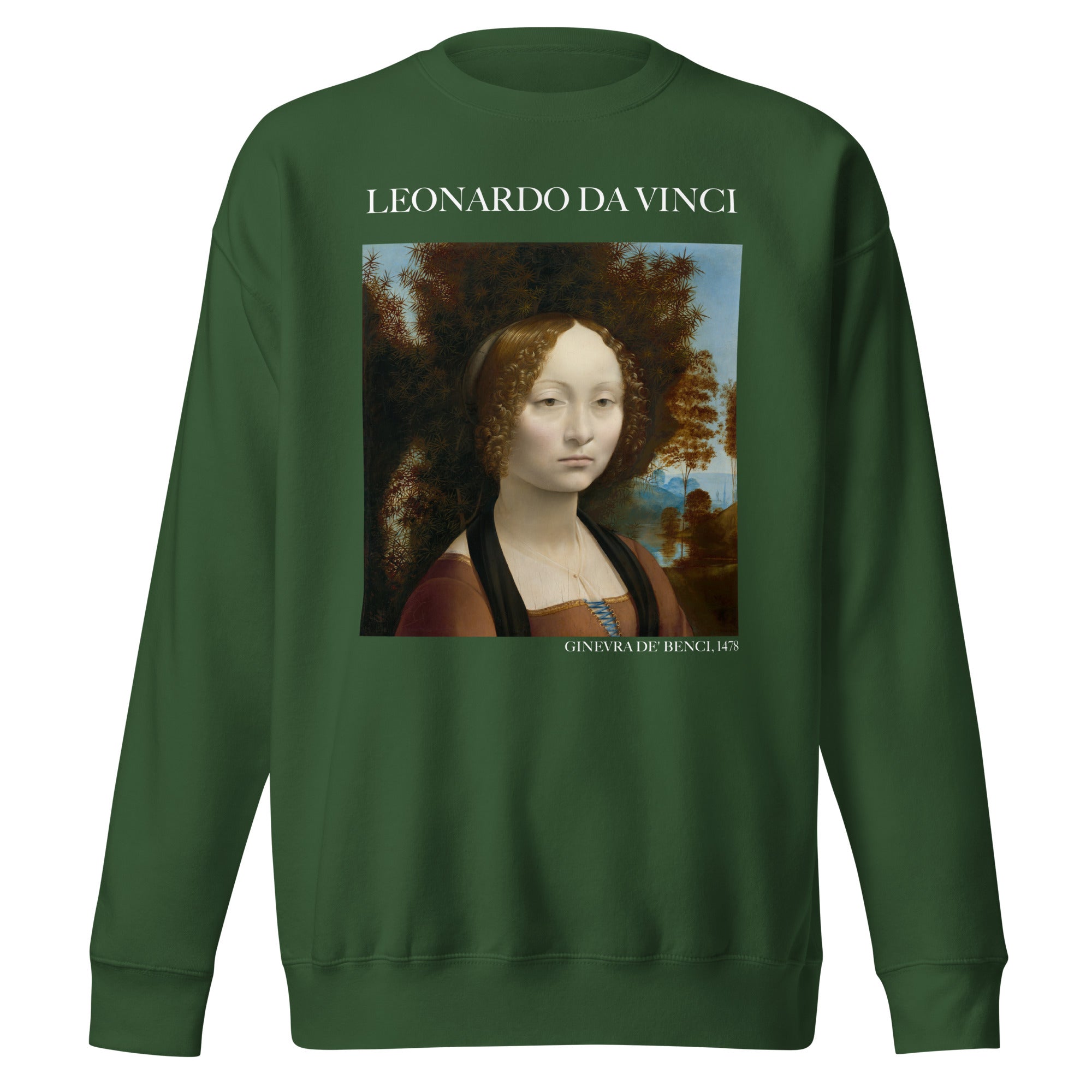 Sweatshirt mit berühmtem Gemälde „Ginevra de‘ Benci“ von Leonardo da Vinci, Premium-Unisex-Sweatshirt