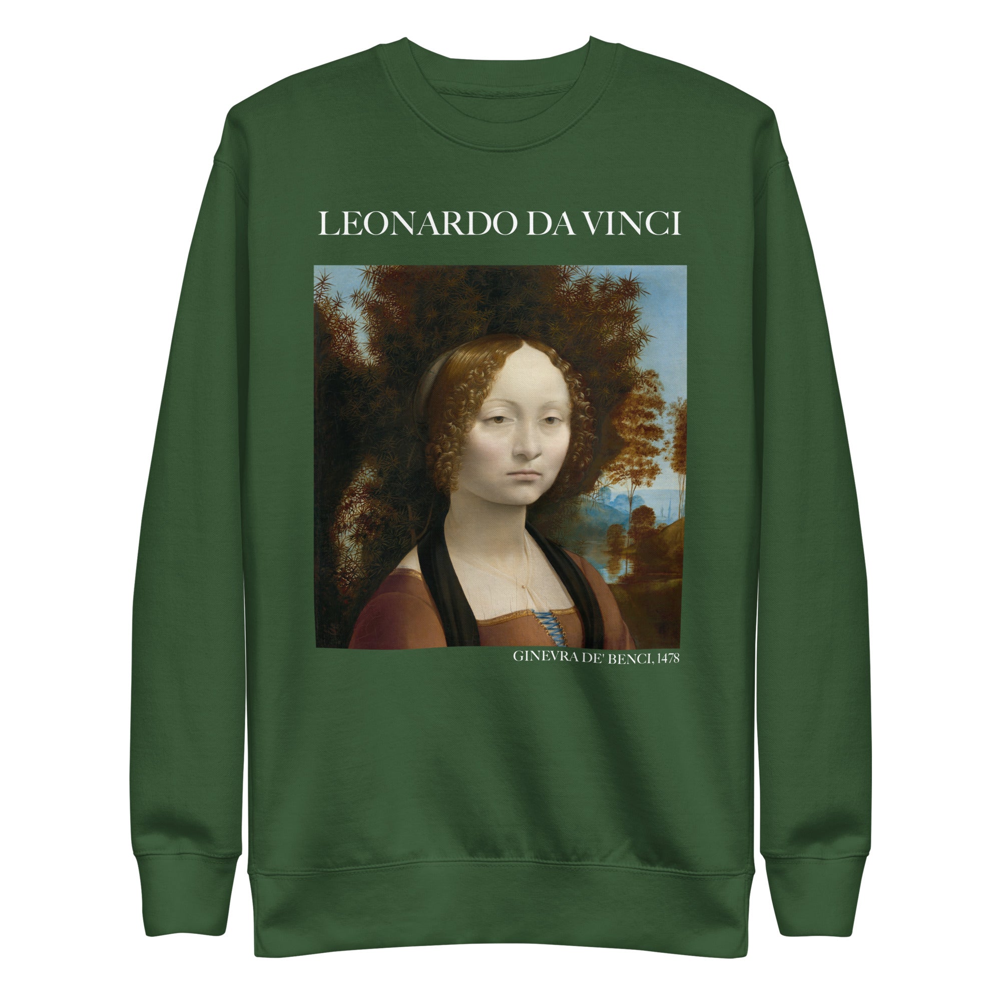 Sweatshirt mit berühmtem Gemälde „Ginevra de‘ Benci“ von Leonardo da Vinci, Premium-Unisex-Sweatshirt