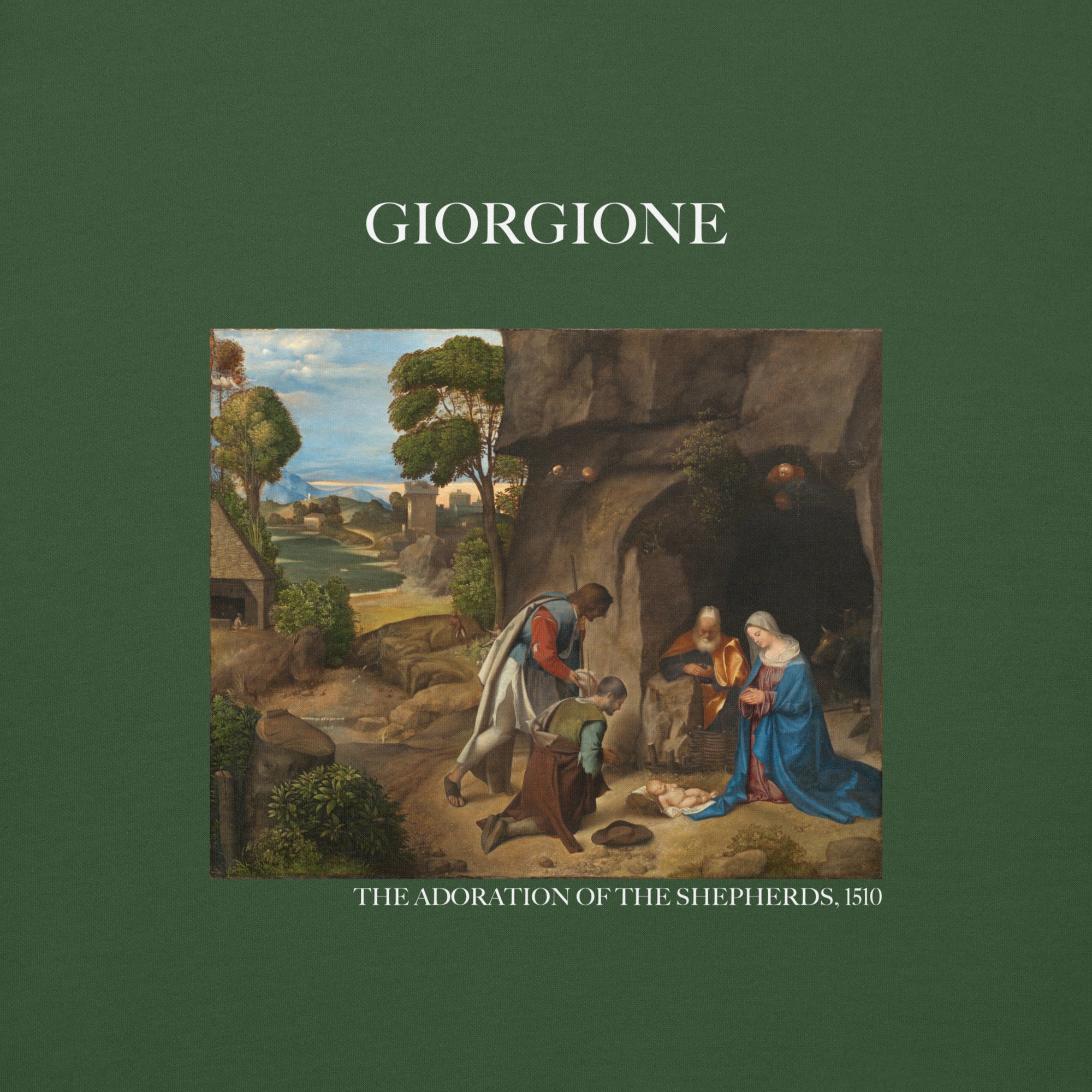 Giorgione - Sweatshirt mit berühmtem Gemälde „Die Anbetung der Hirten“ | Premium-Unisex-Sweatshirt