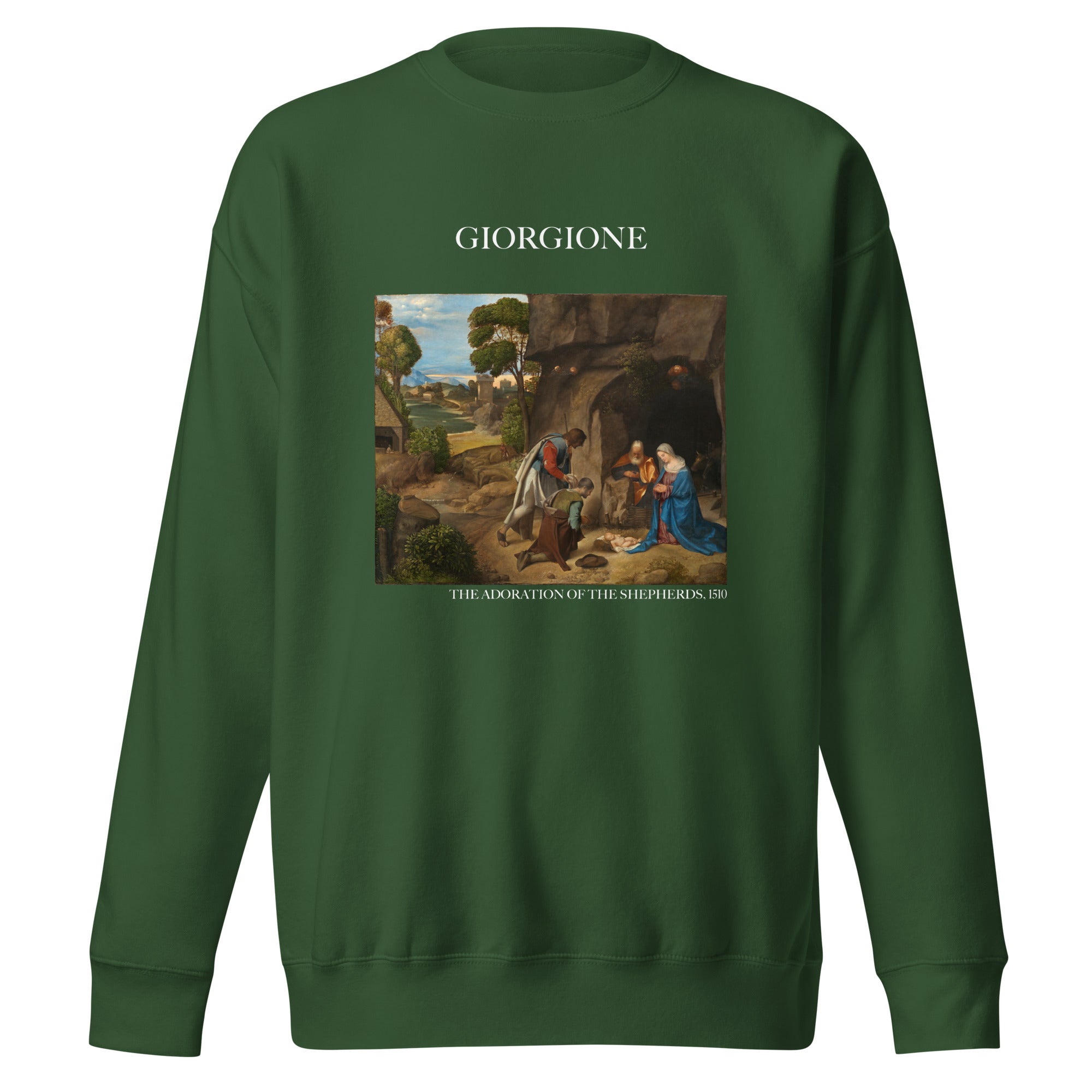 Giorgione - Sweatshirt mit berühmtem Gemälde „Die Anbetung der Hirten“ | Premium-Unisex-Sweatshirt