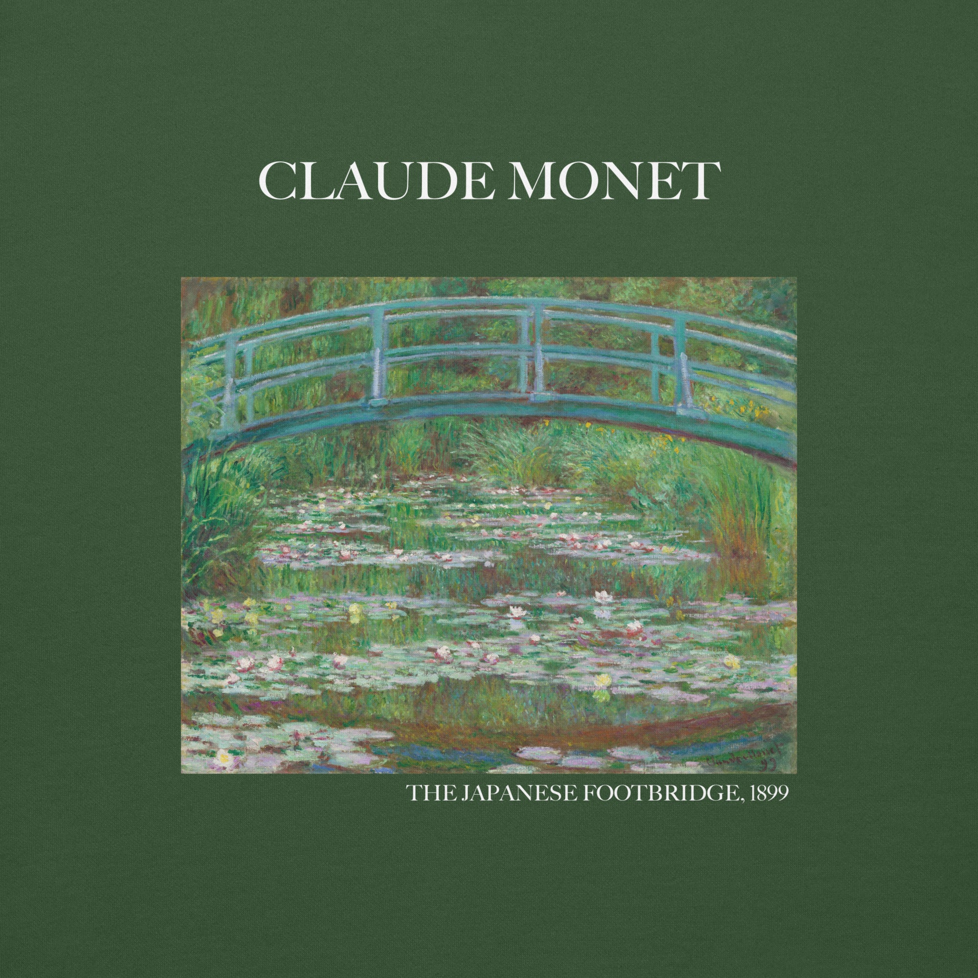 Claude Monet 'The Japanese Footbridge' Famous Painting Sweatshirt | Unisex Premium Sweatshirt