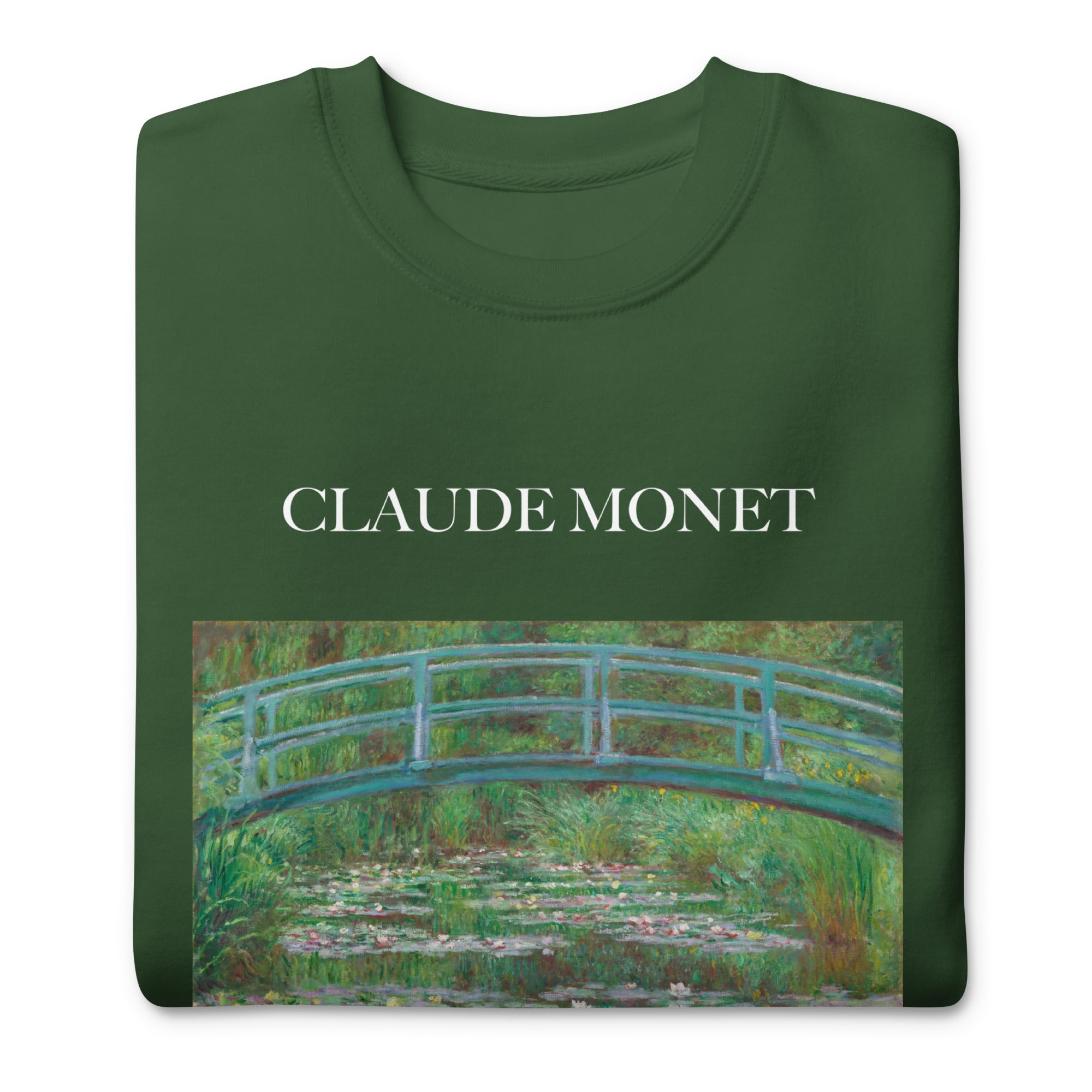 Claude Monet 'The Japanese Footbridge' Famous Painting Sweatshirt | Unisex Premium Sweatshirt