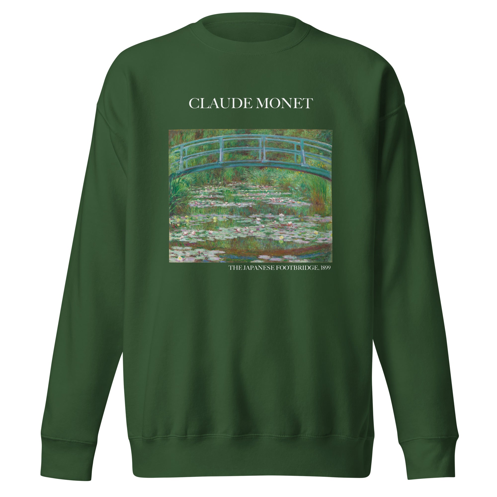 Sweatshirt „Die japanische Fußgängerbrücke“ von Claude Monet, berühmtes Gemälde, Unisex, Premium-Sweatshirt