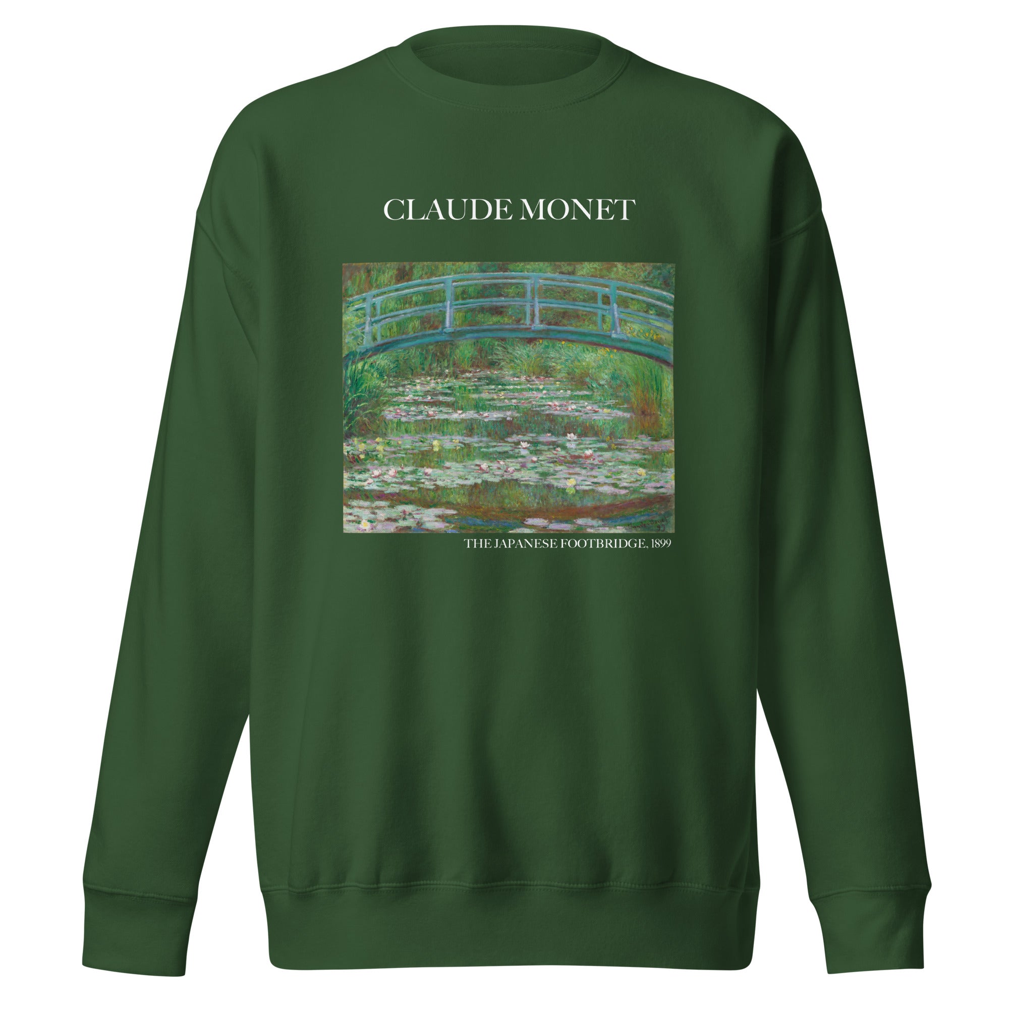 Claude Monet 'The Japanese Footbridge' Famous Painting Sweatshirt | Unisex Premium Sweatshirt