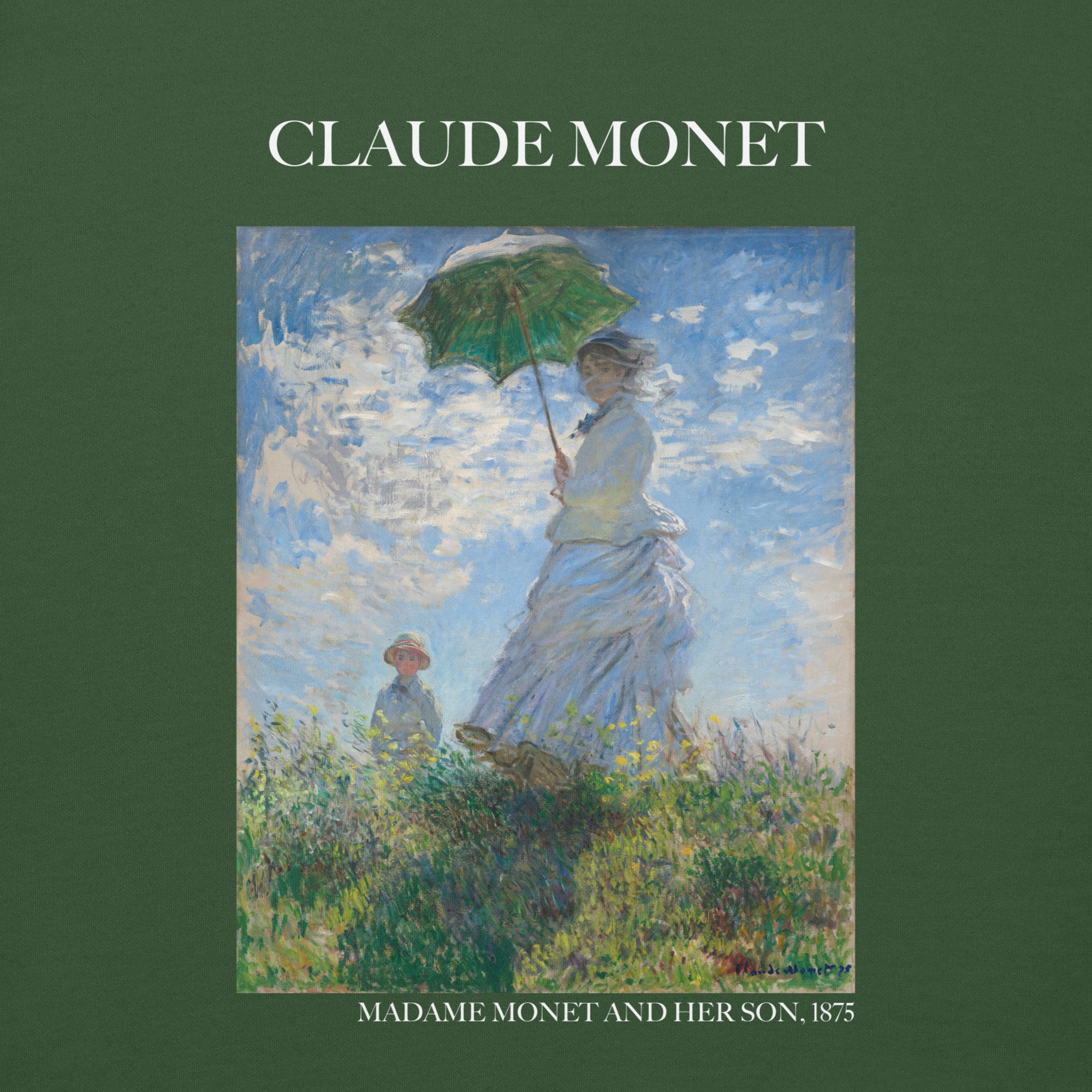 Claude Monet 'Madame Monet and Her Son' Famous Painting Sweatshirt | Unisex Premium Sweatshirt